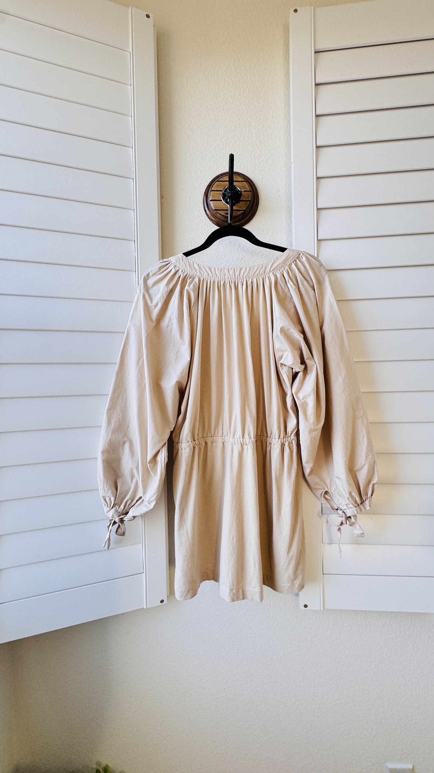 Zara Cotton Balloon Sleeve Mini Dress - Size S