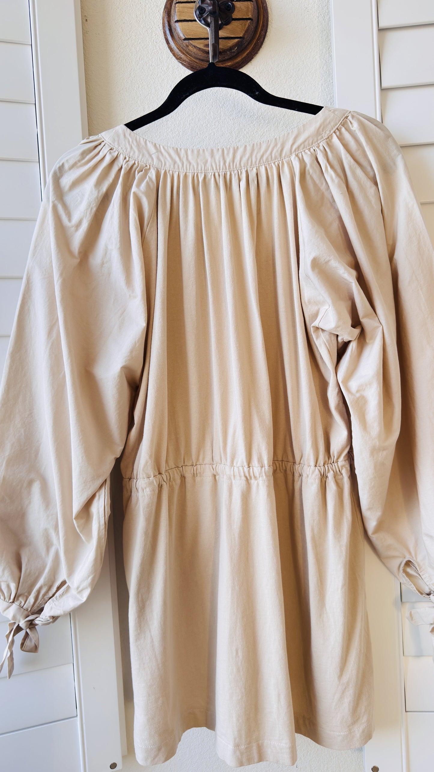 Zara Cotton Balloon Sleeve Mini Dress - Size S