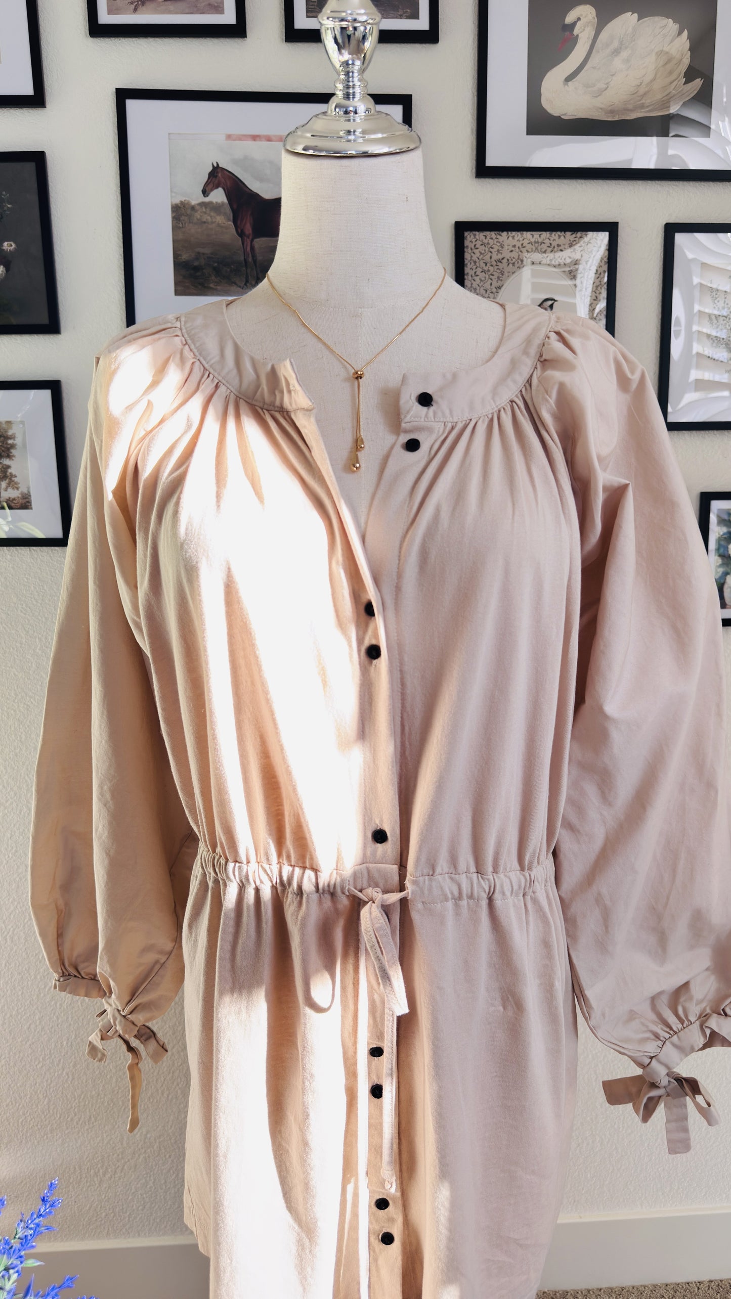 Zara Cotton Balloon Sleeve Mini Dress - Size S