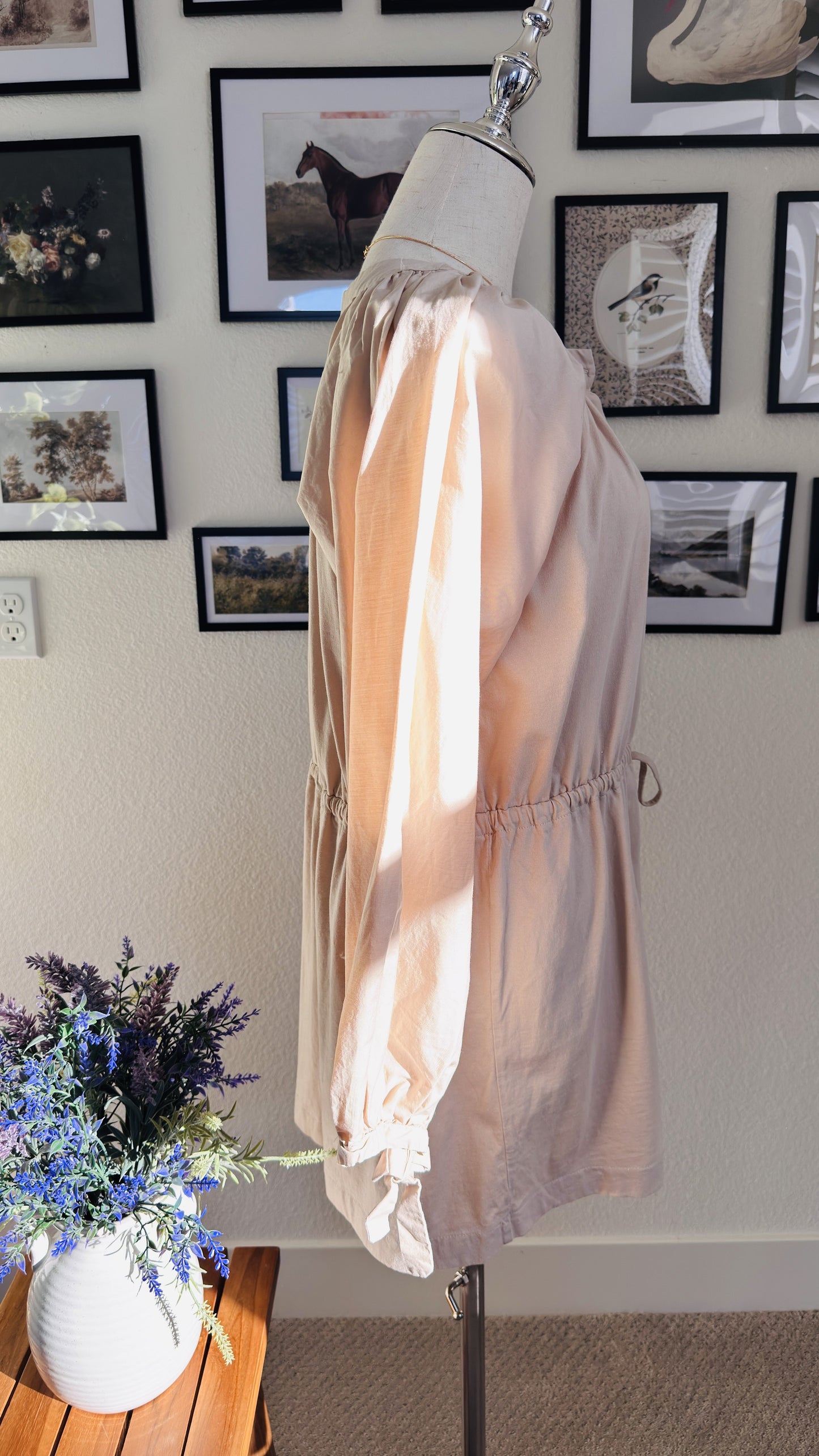 Zara Cotton Balloon Sleeve Mini Dress - Size S