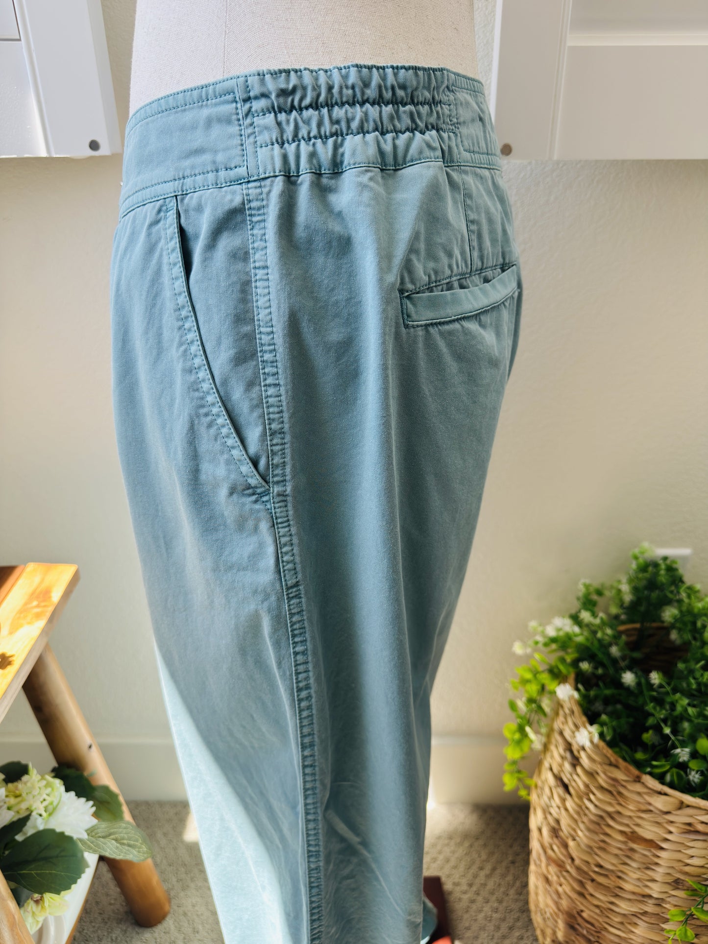 Sundance Teal Cotton Straight Leg Pants Size 12