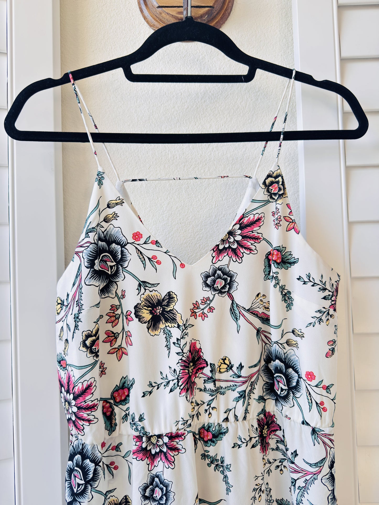 LOFT Floral Spaghetti Strap Wide-Leg Jumpsuit - Size 6