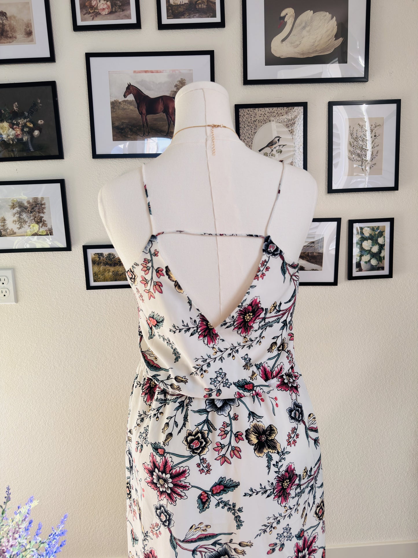 LOFT Floral Spaghetti Strap Wide-Leg Jumpsuit - Size 6