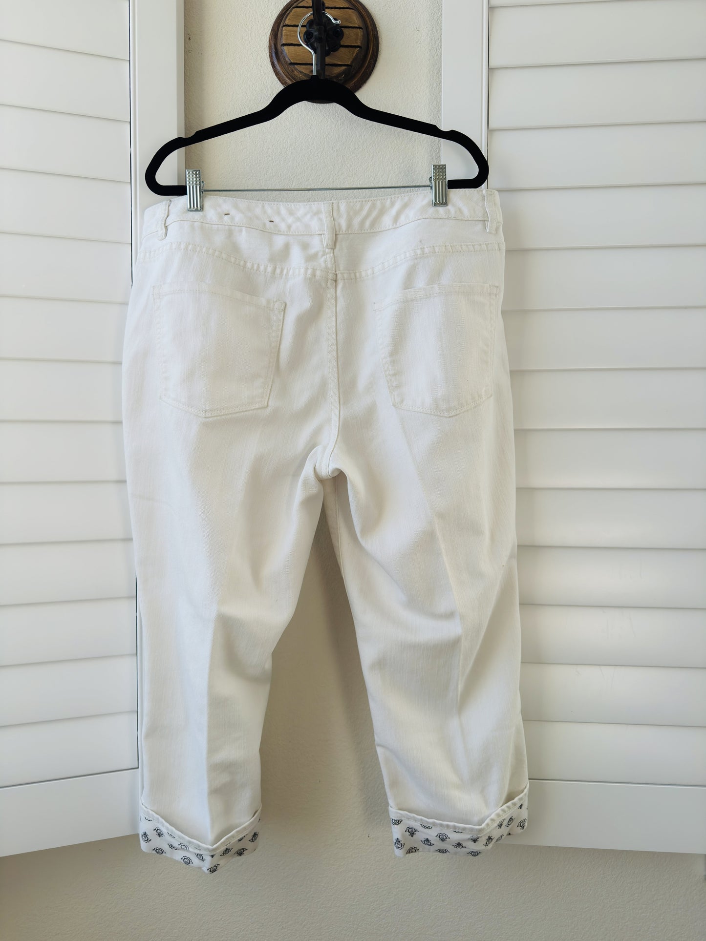 Coldwater Creek White Natural Fit Cropped Pants Size 16