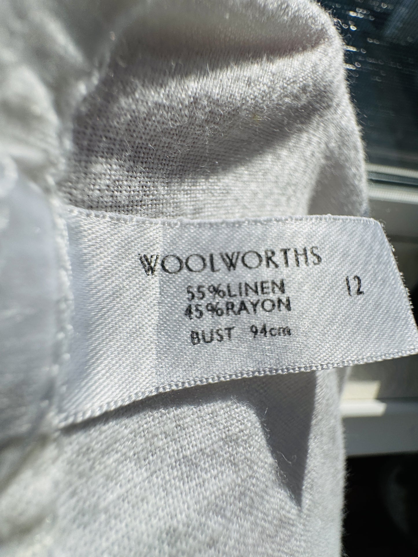 Woolworths Woman Striped Linen Blend Tunic Shirt - Size 12