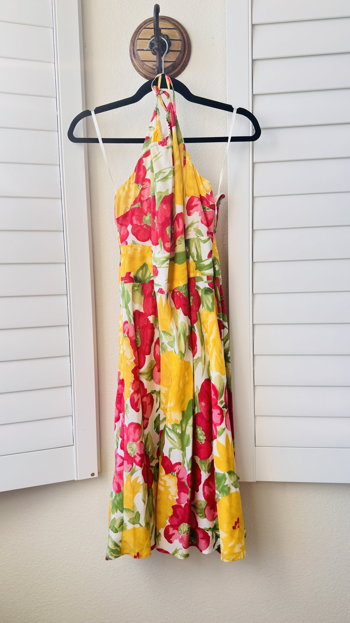Ann Taylor LOFT Floral Halter Neck Midi Dress - Size 12