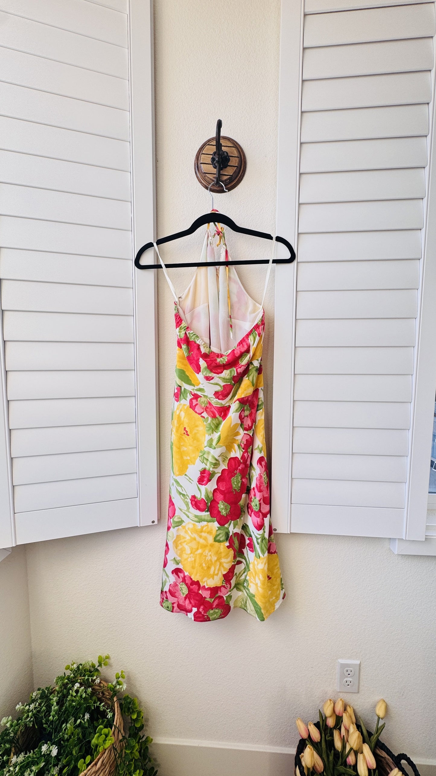 Ann Taylor LOFT Floral Halter Neck Midi Dress - Size 12