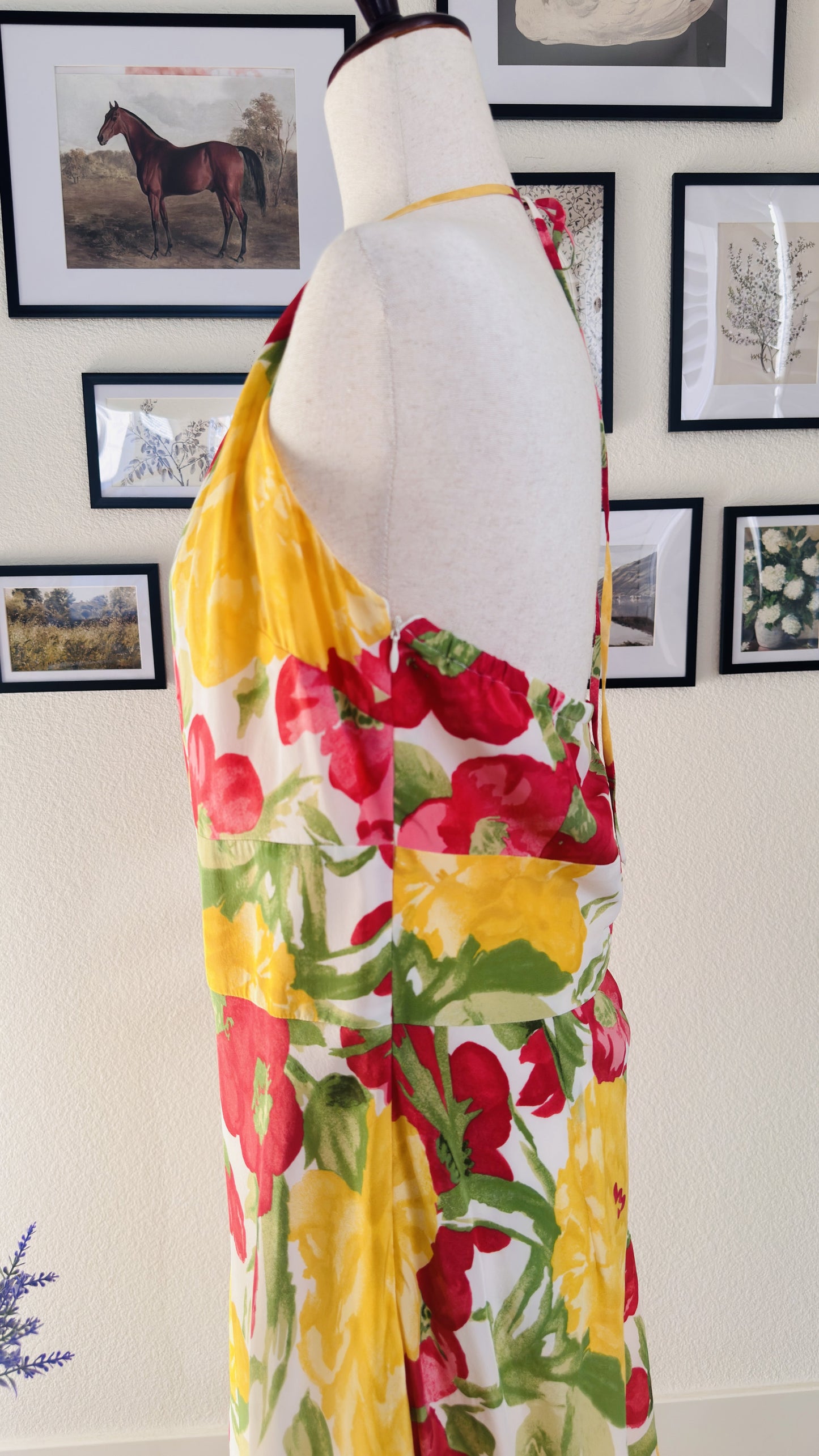 Ann Taylor LOFT Floral Halter Neck Midi Dress - Size 12