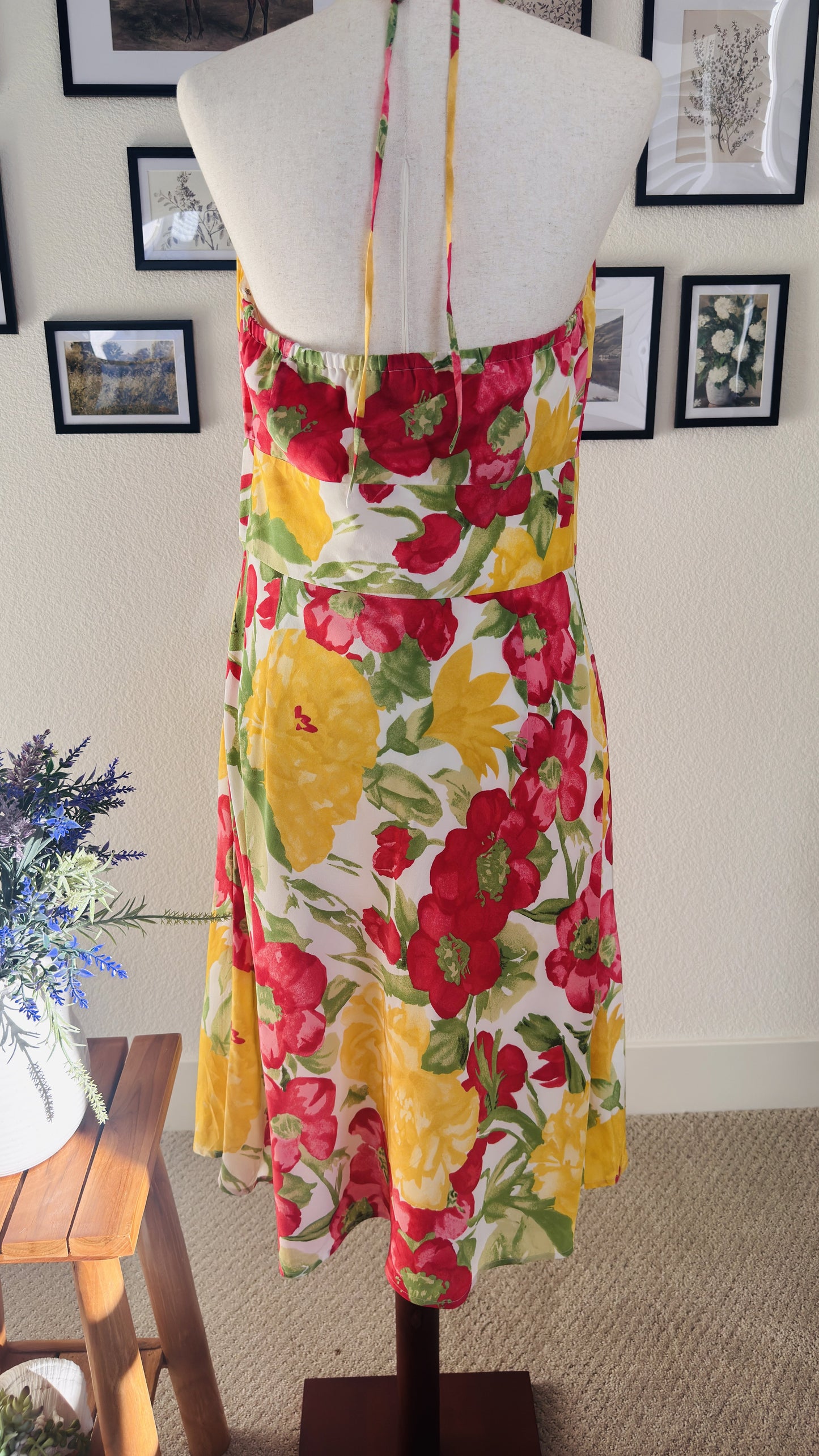 Ann Taylor LOFT Floral Halter Neck Midi Dress - Size 12