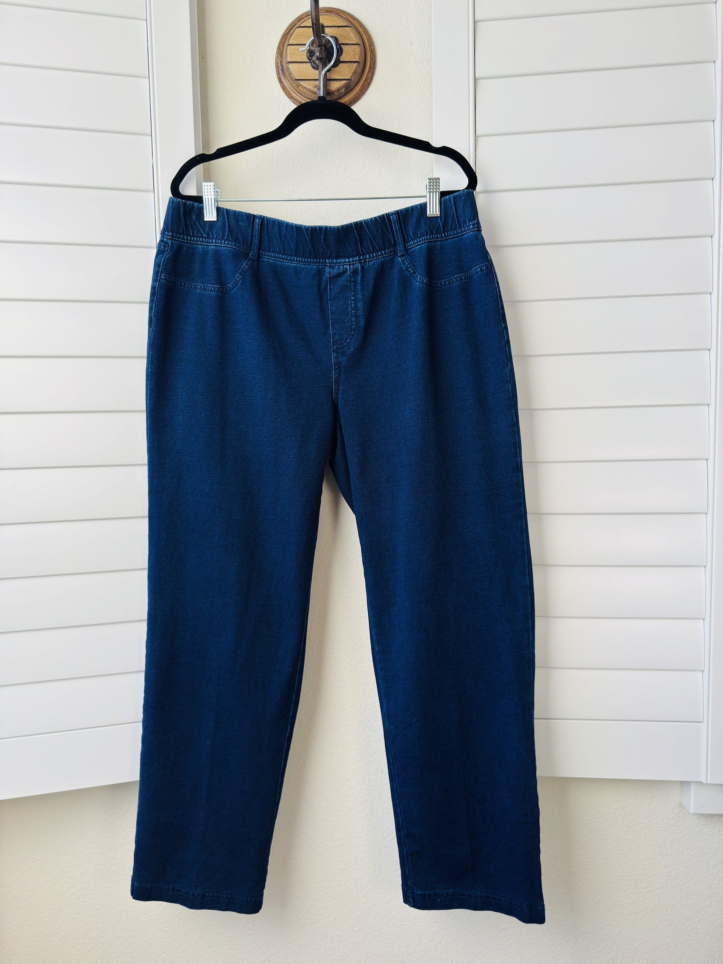 Lands' End Blue Pull-On Denim Elastic Waist Pants Size XL/P 18