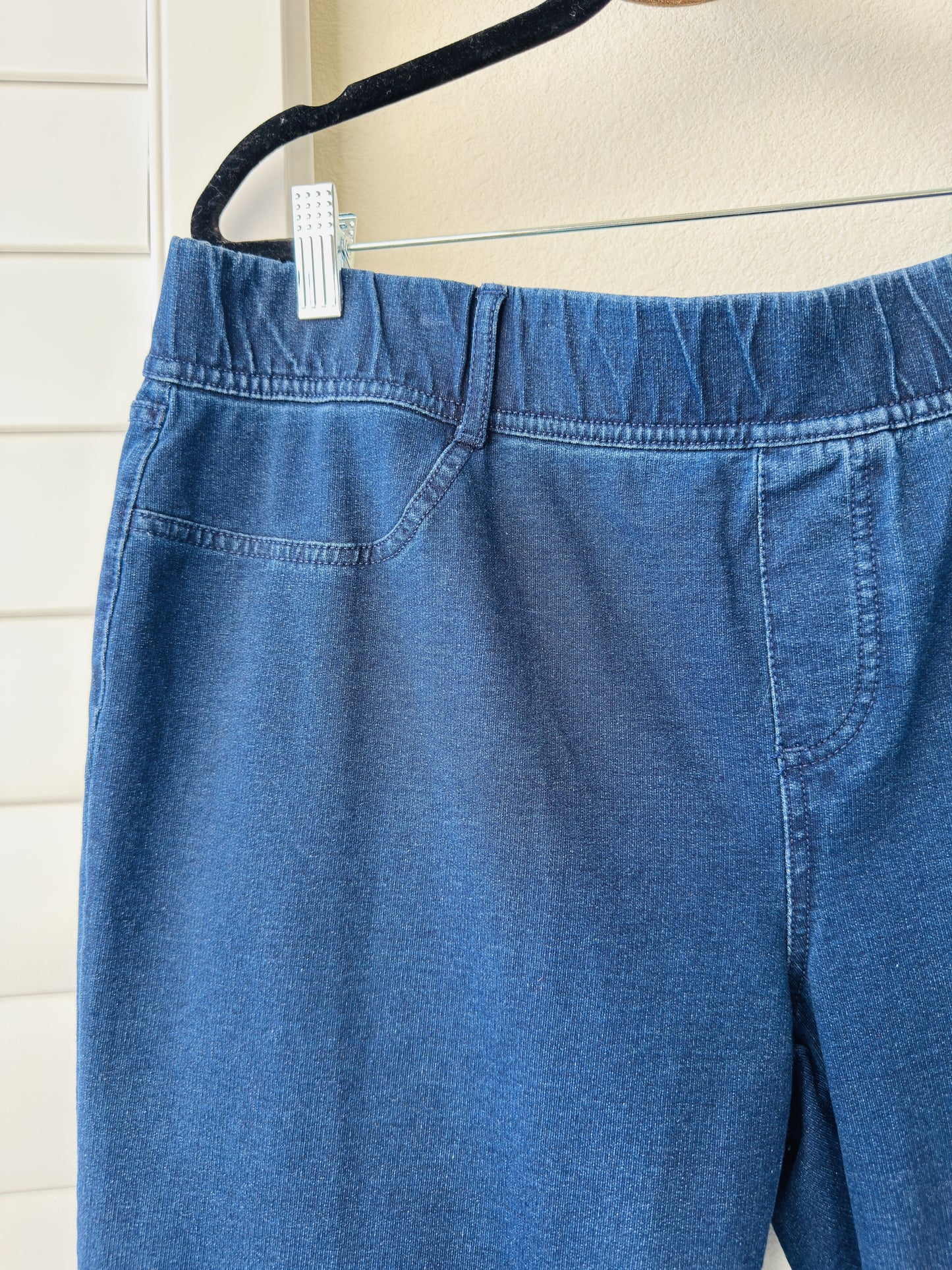 Lands' End Blue Pull-On Denim Elastic Waist Pants Size XL/P 18