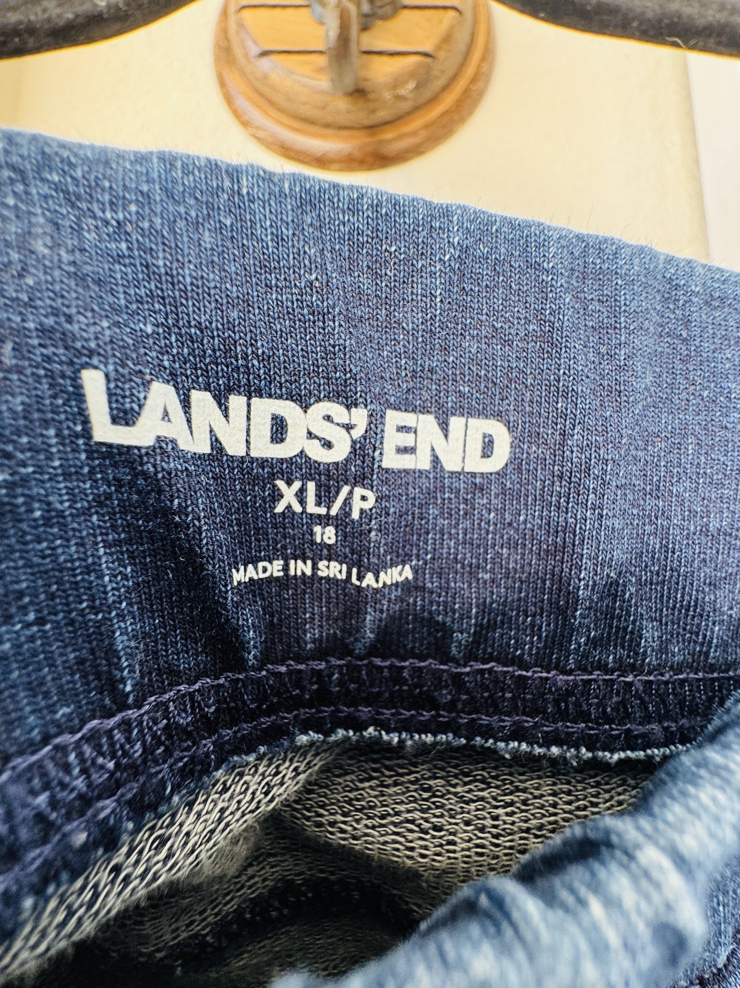 Lands' End Blue Pull-On Denim Elastic Waist Pants Size XL/P 18