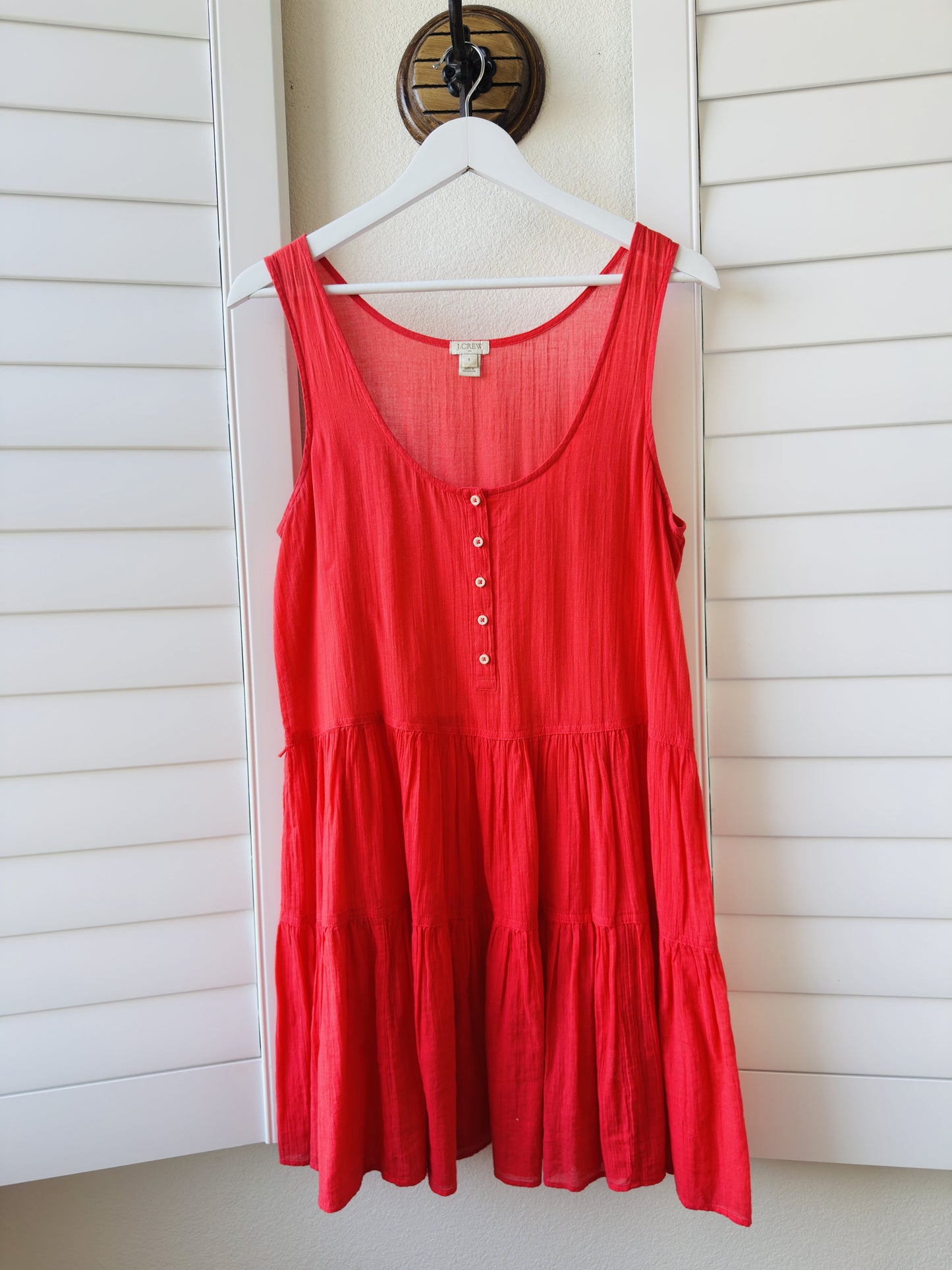 J.Crew Tiered Dress in Textured Cotton Size S