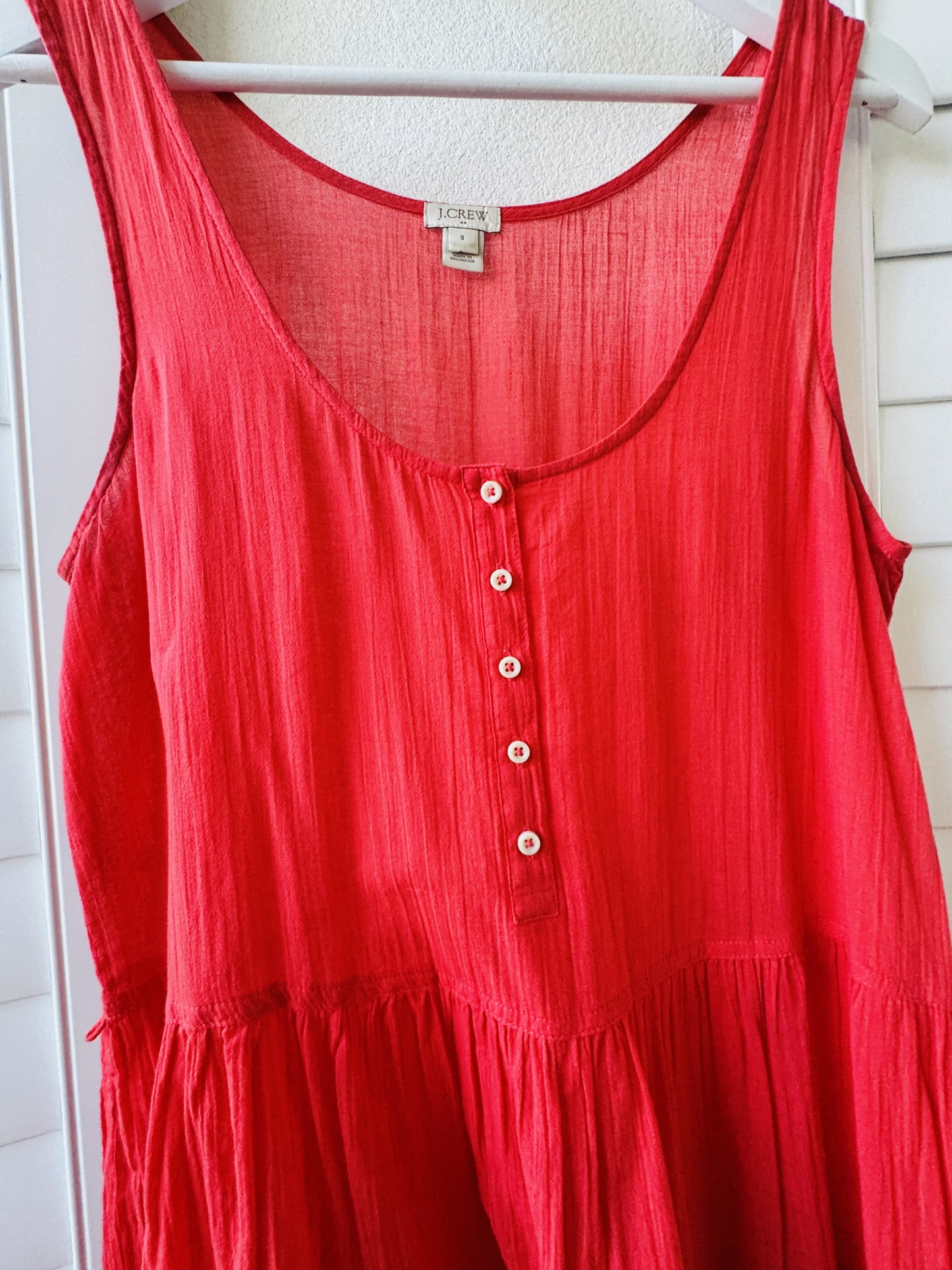 J.Crew Tiered Dress in Textured Cotton Size S