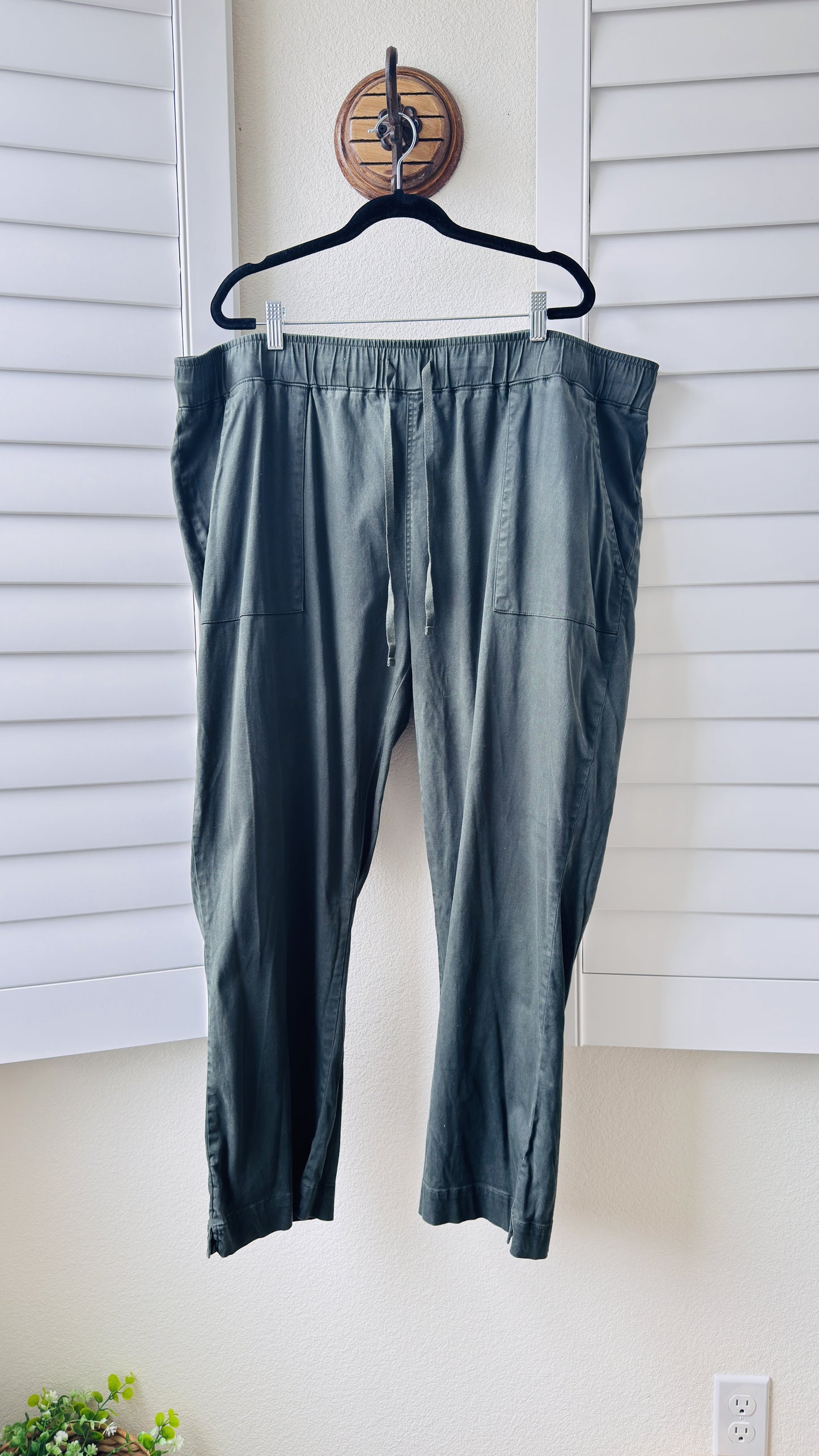Buffalo David Bitton Olive Green Pull-On Drawstring Pants Size XXL