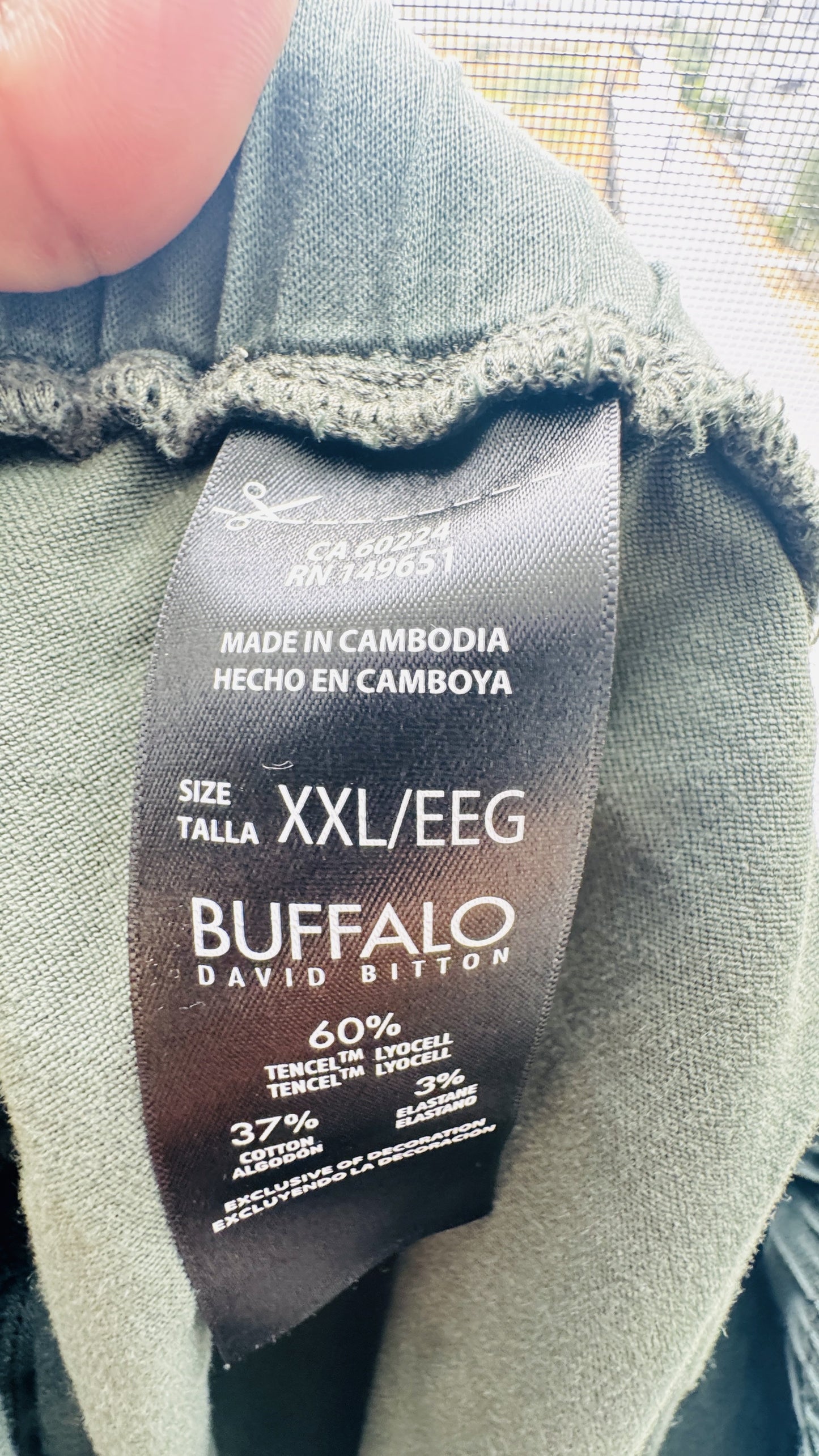 Buffalo David Bitton Olive Green Pull-On Drawstring Pants Size XXL