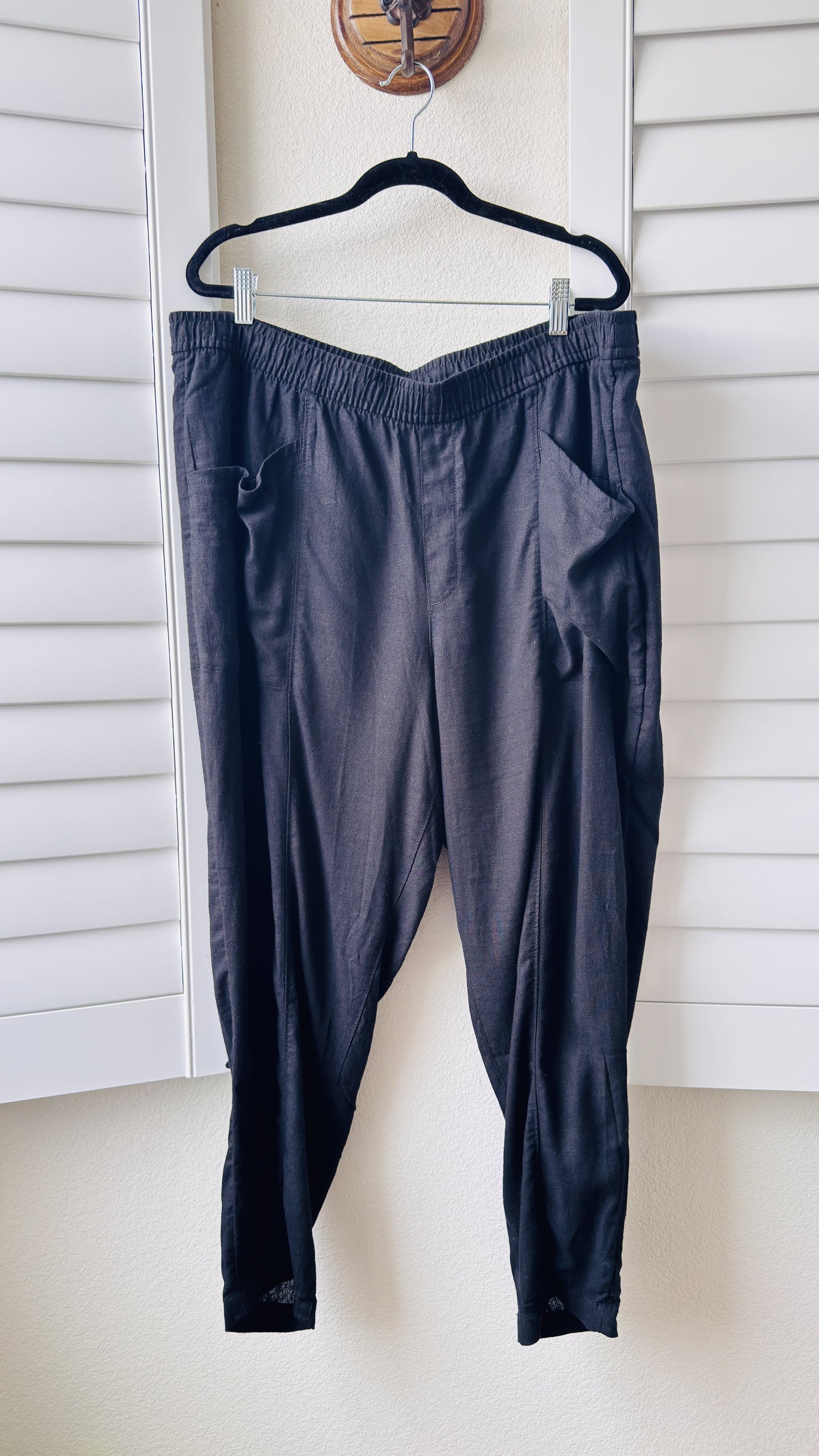Old Navy Black Linen-Blend Casual Pants Size XL