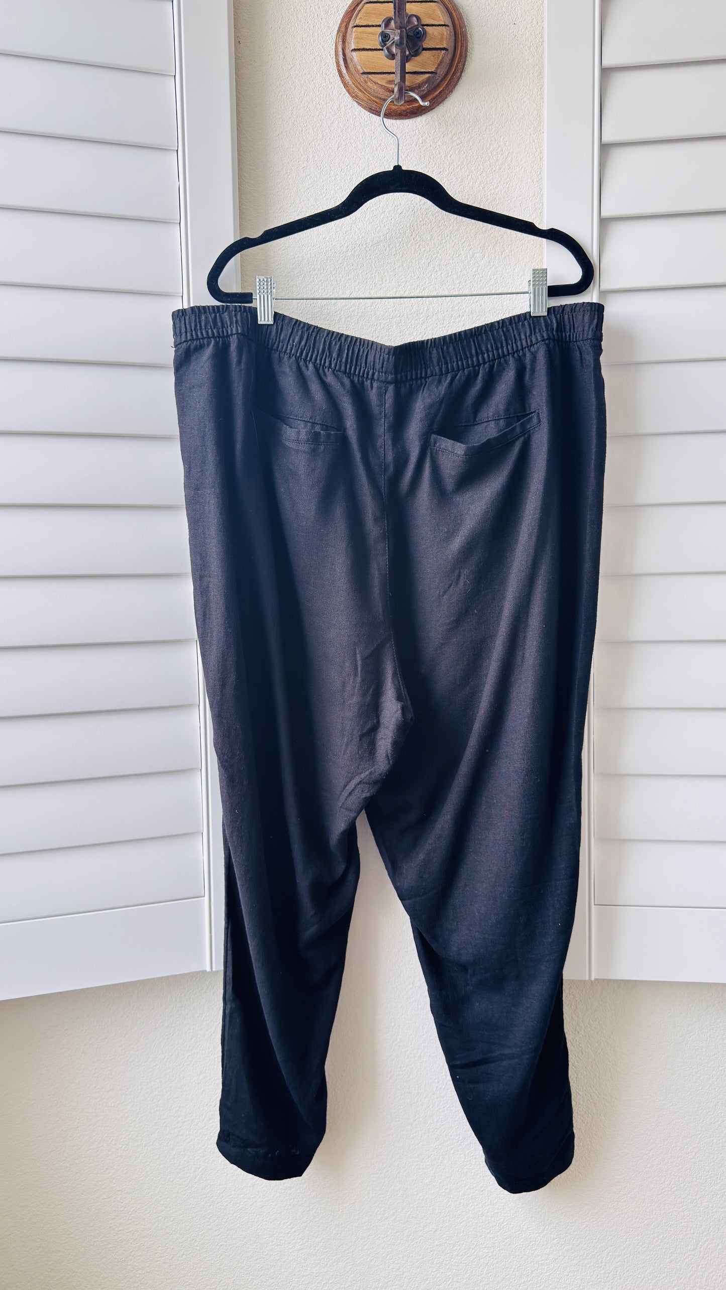 Old Navy Black Linen-Blend Casual Pants Size XL
