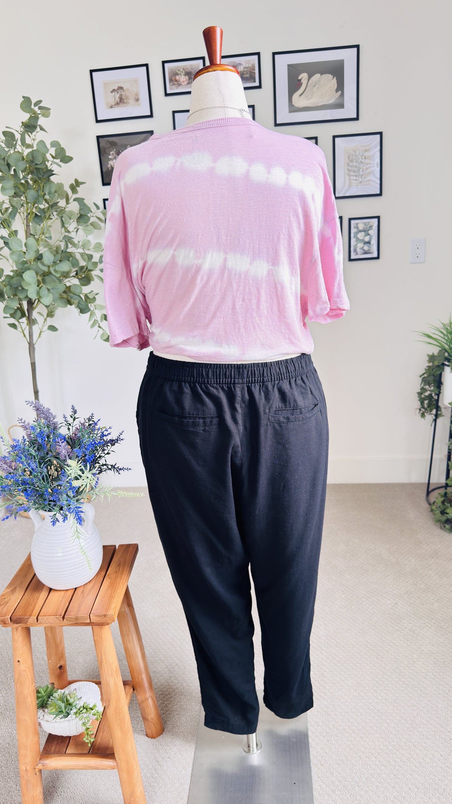 Old Navy Black Linen-Blend Casual Pants Size XL