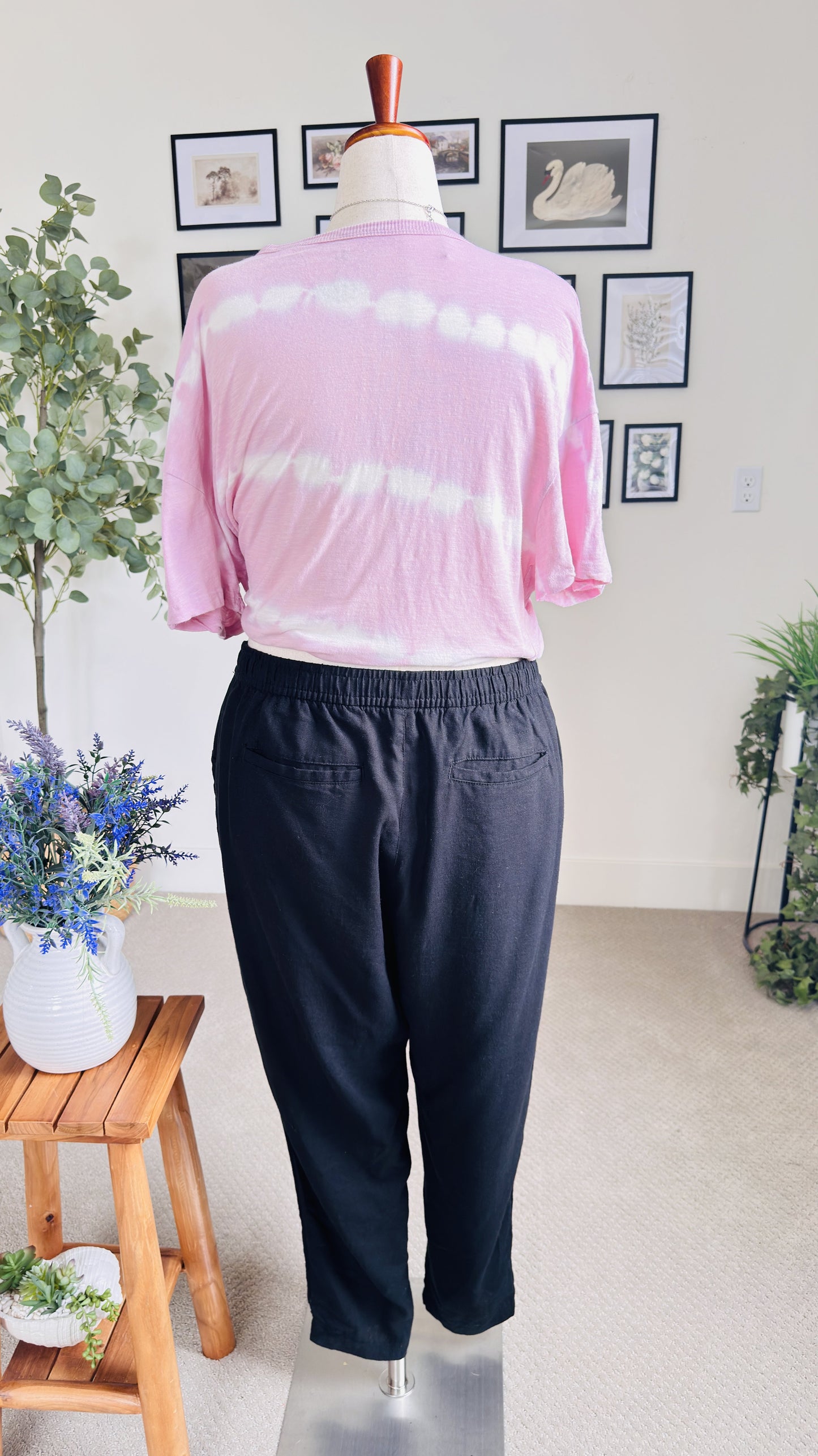 Old Navy Black Linen-Blend Casual Pants Size XL