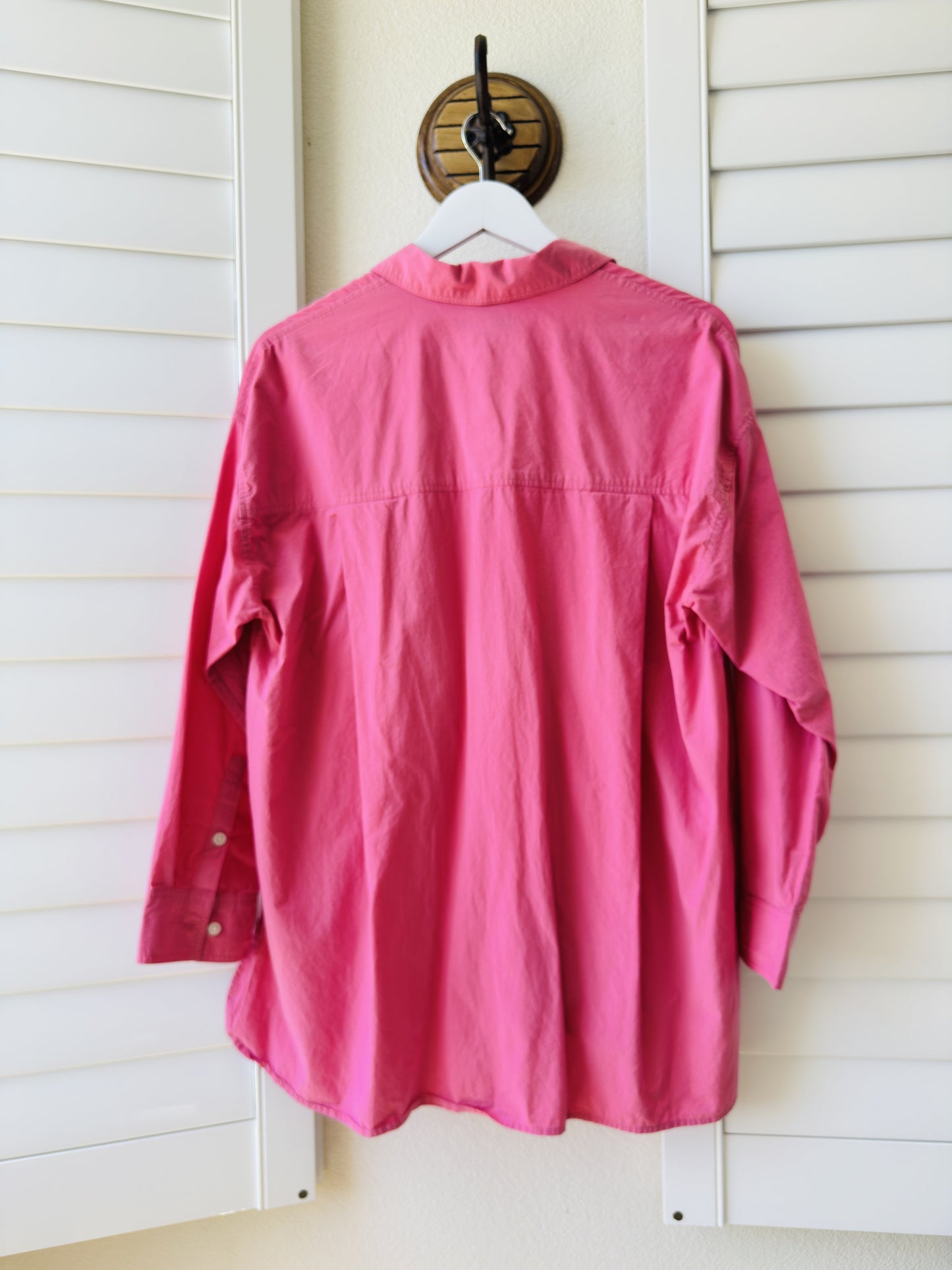 Madewell Oversized Button-Down Shirt Pink Size S