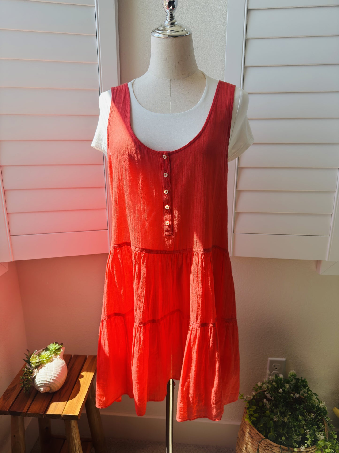 J.Crew Tiered Dress in Textured Cotton Size S