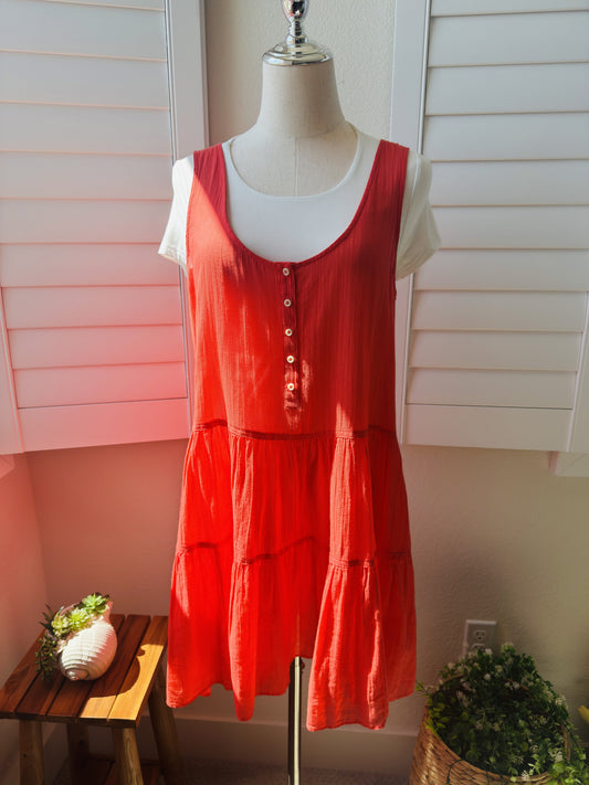 J.Crew Tiered Dress in Textured Cotton Size S