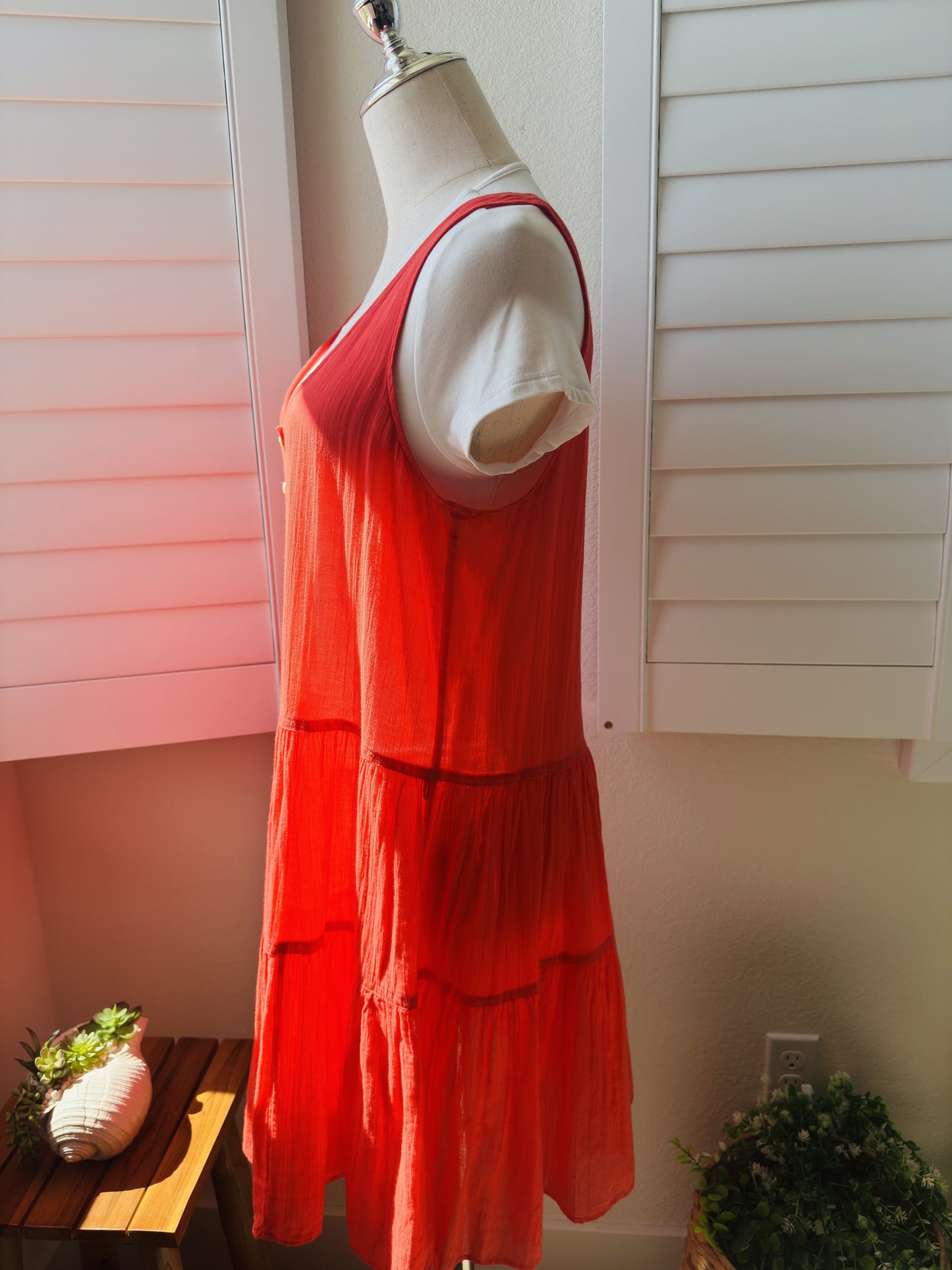 J.Crew Tiered Dress in Textured Cotton Size S