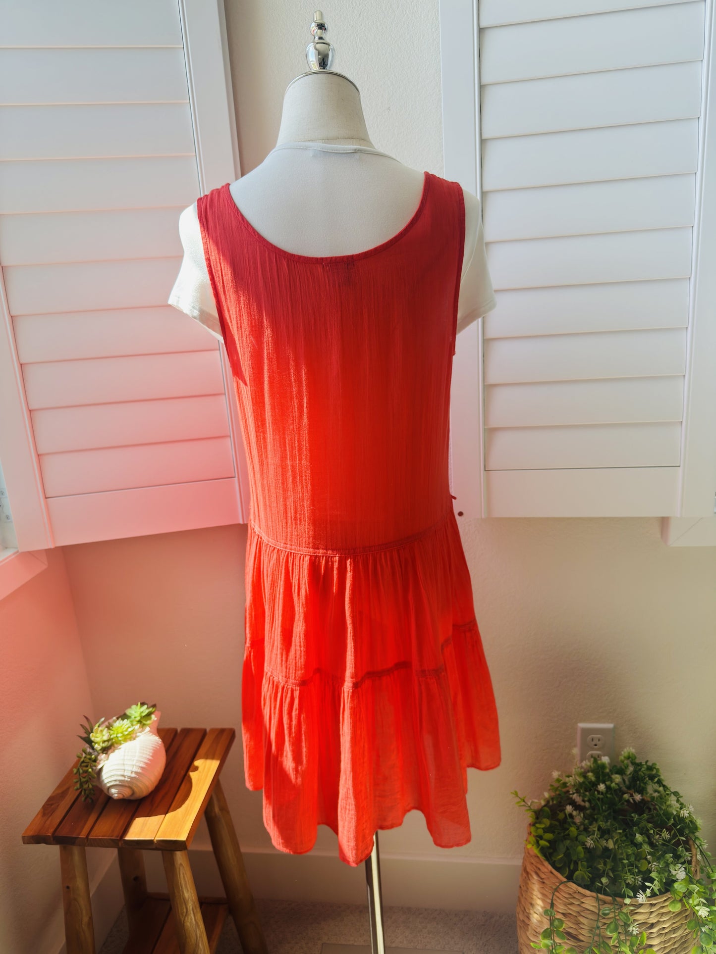 J.Crew Tiered Dress in Textured Cotton Size S