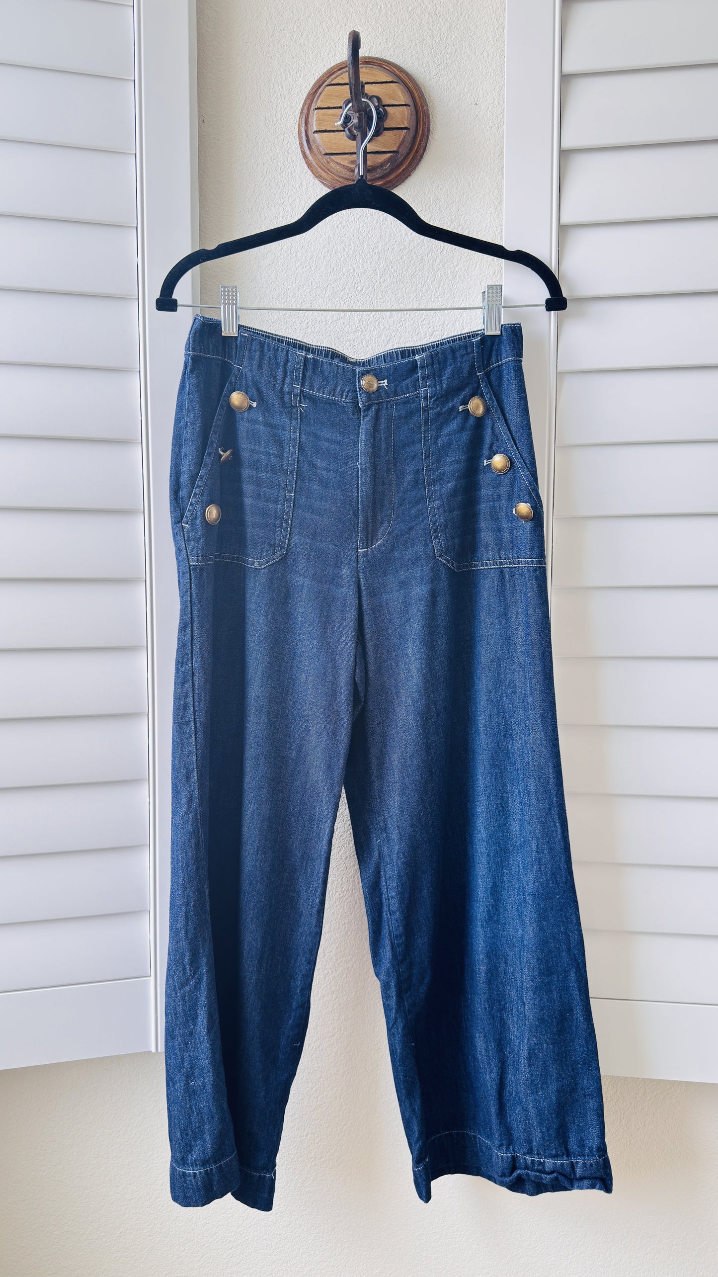 Nautica Jeans Wide Leg Sailor Denim Pants Size 6