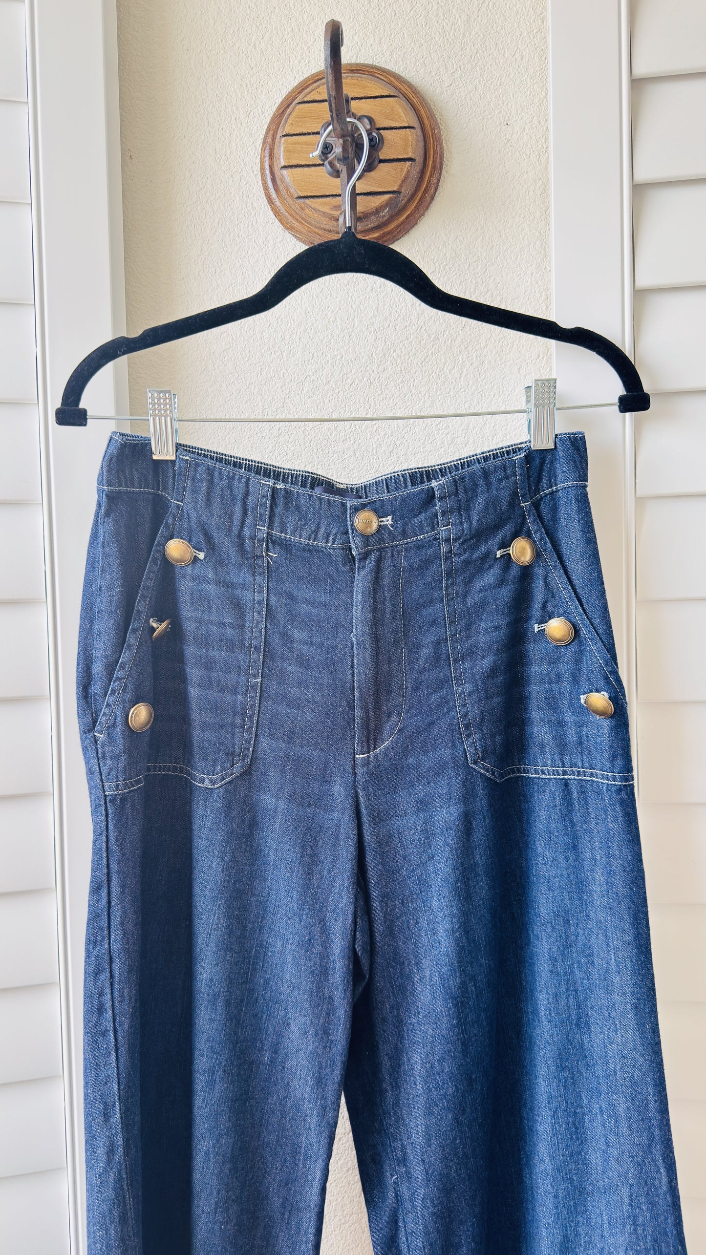 Nautica Jeans Wide Leg Sailor Denim Pants Size 6