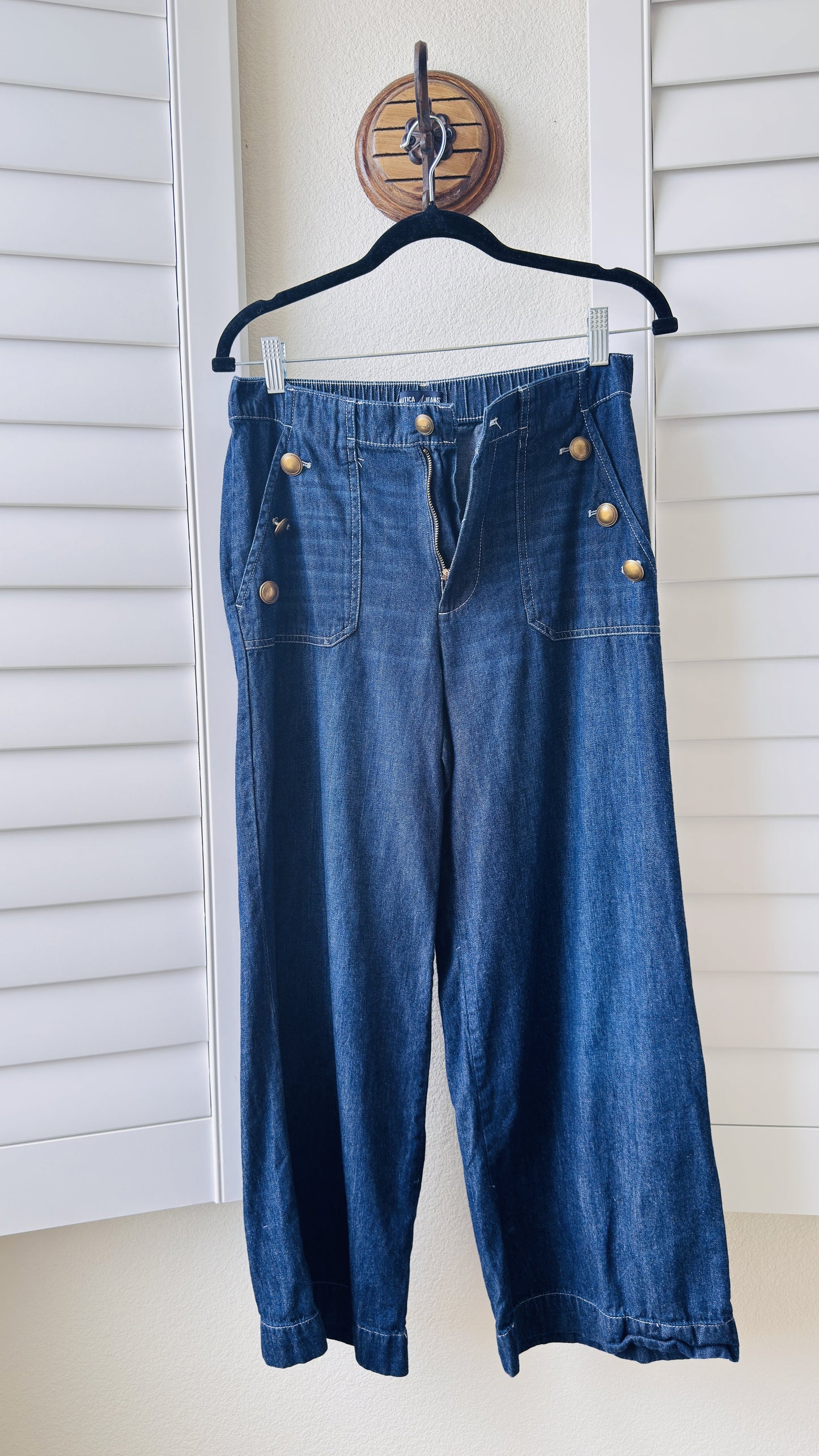 Nautica Jeans Wide Leg Sailor Denim Pants Size 6