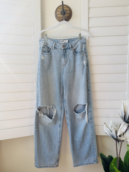 Garage Denim Ample Baggy Distressed Light Wash Jeans Size 5/27