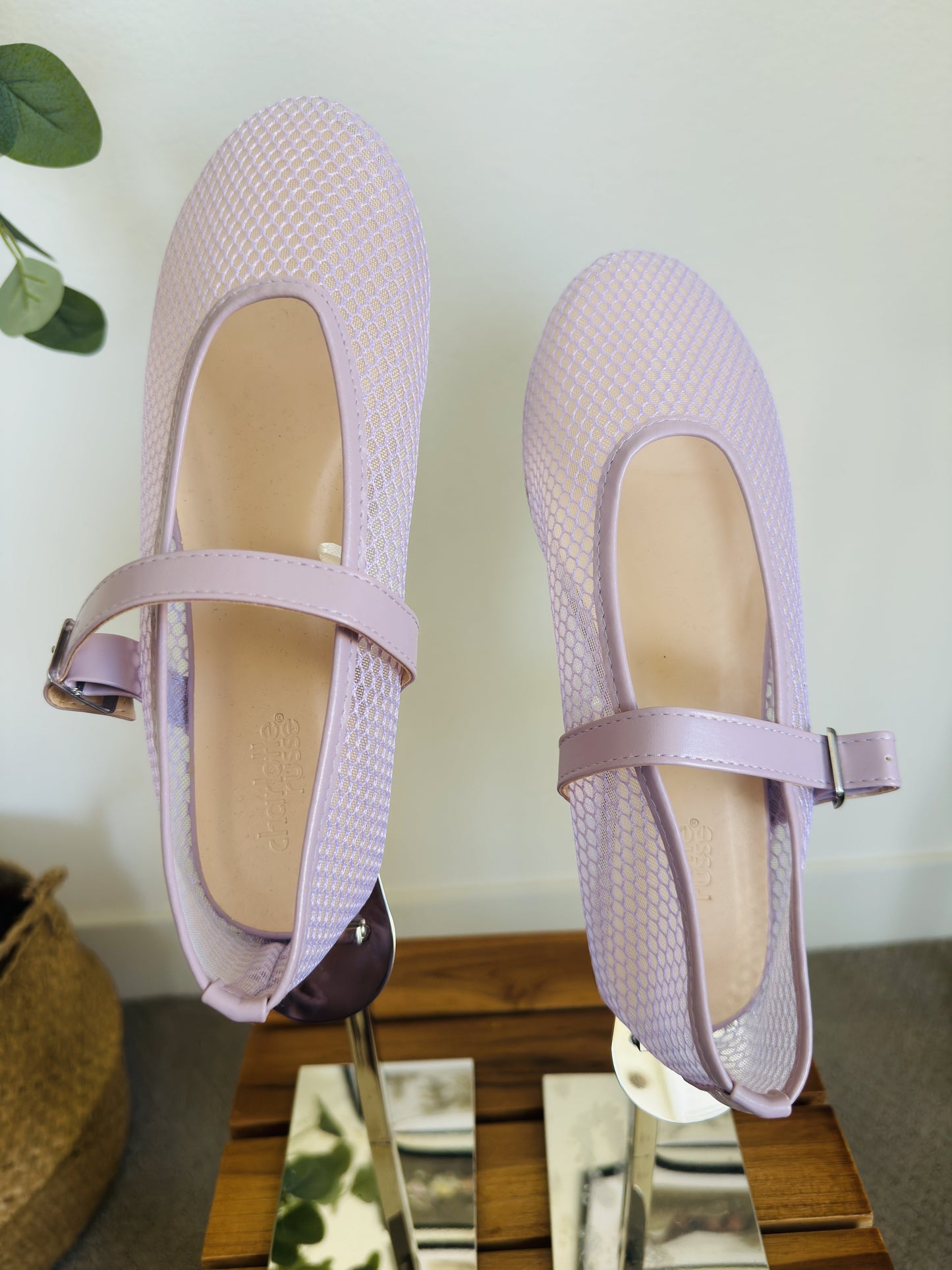 Charlotte Russe Lavender Mesh Mary Jane Flats - Size US 7