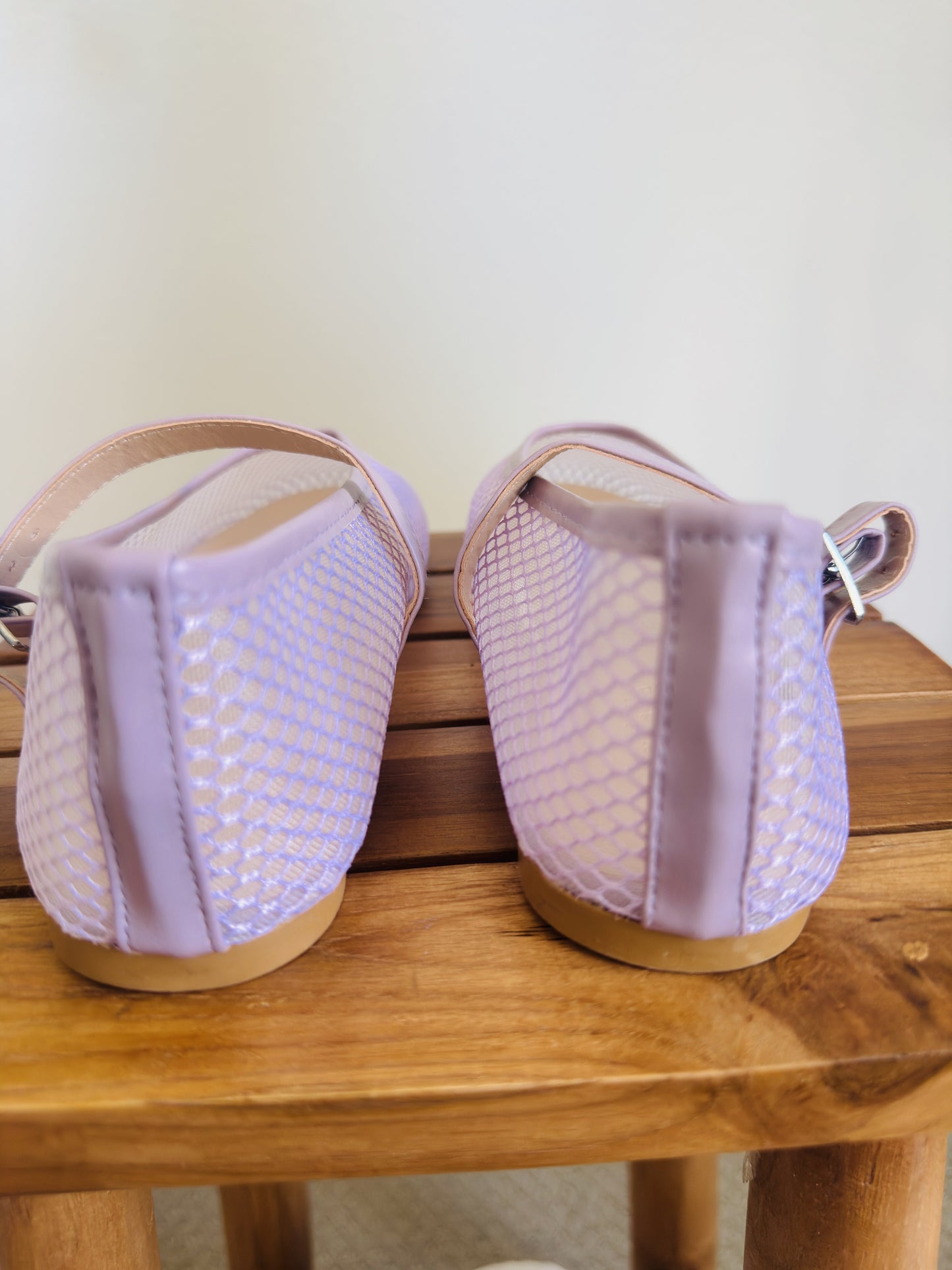 Charlotte Russe Lavender Mesh Mary Jane Flats - Size US 7