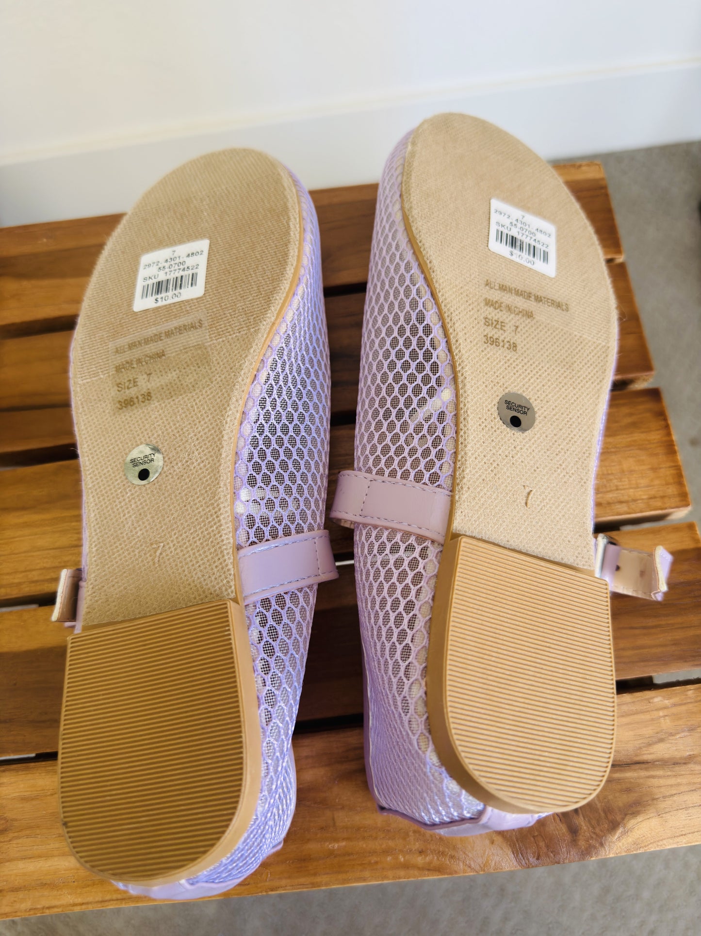 Charlotte Russe Lavender Mesh Mary Jane Flats - Size US 7
