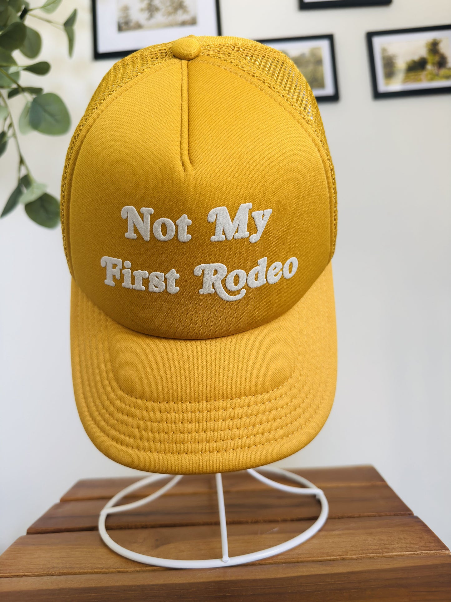 Mighty Fine "Not My First Rodeo" Yellow Trucker Hat
