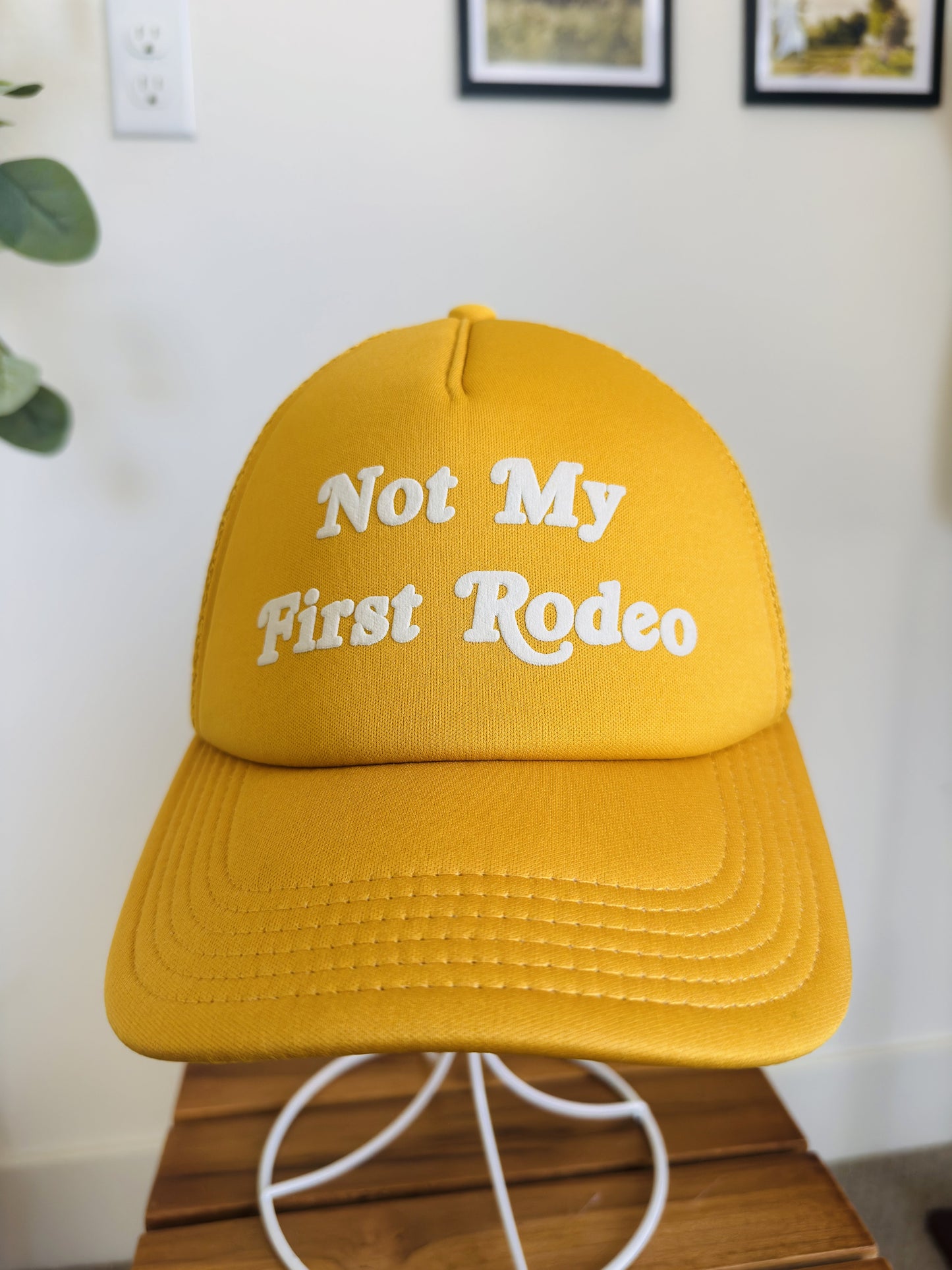 Mighty Fine "Not My First Rodeo" Yellow Trucker Hat