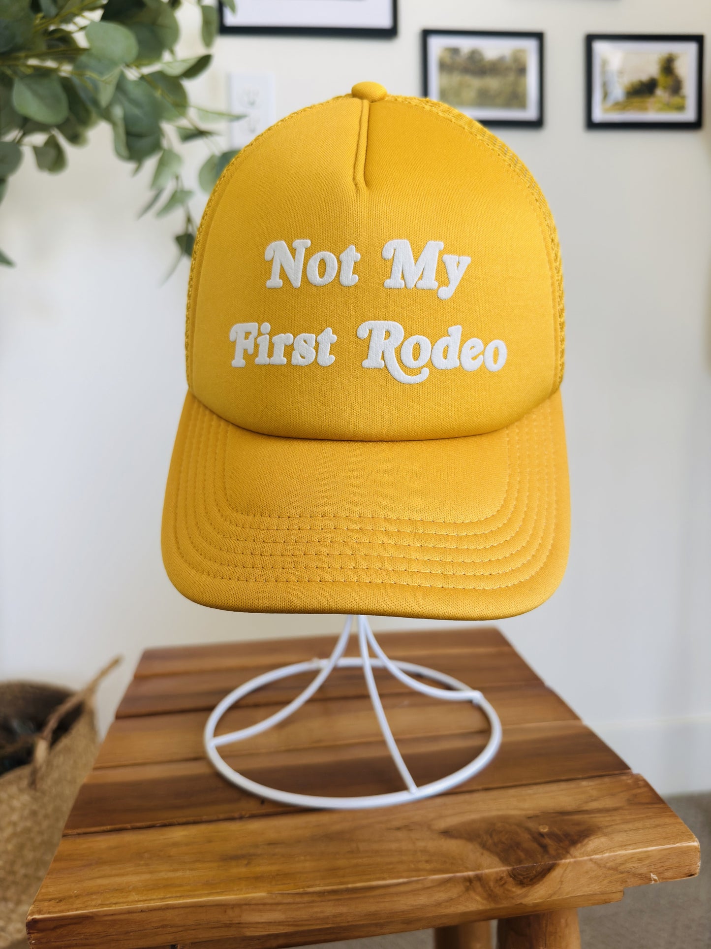 Mighty Fine "Not My First Rodeo" Yellow Trucker Hat