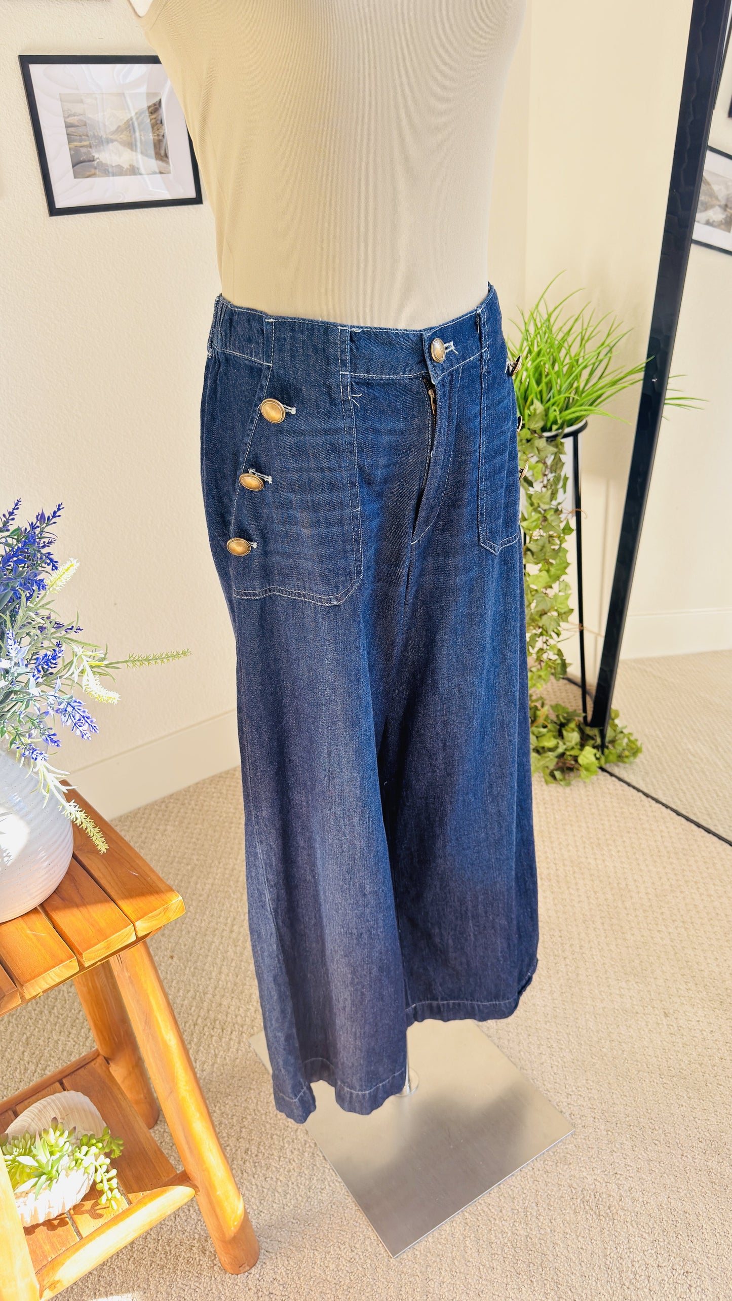 Nautica Jeans Wide Leg Sailor Denim Pants Size 6