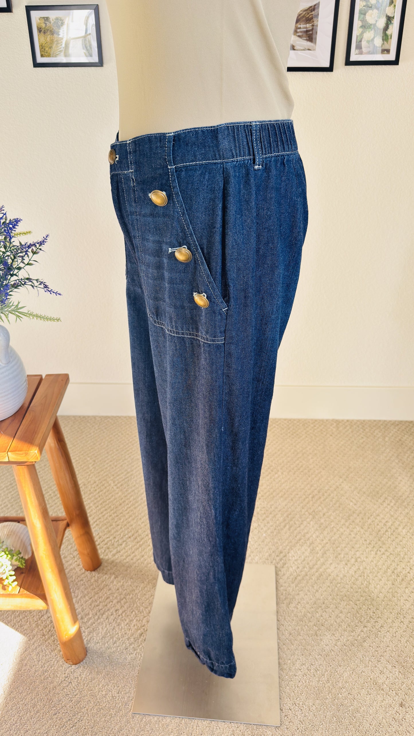 Nautica Jeans Wide Leg Sailor Denim Pants Size 6