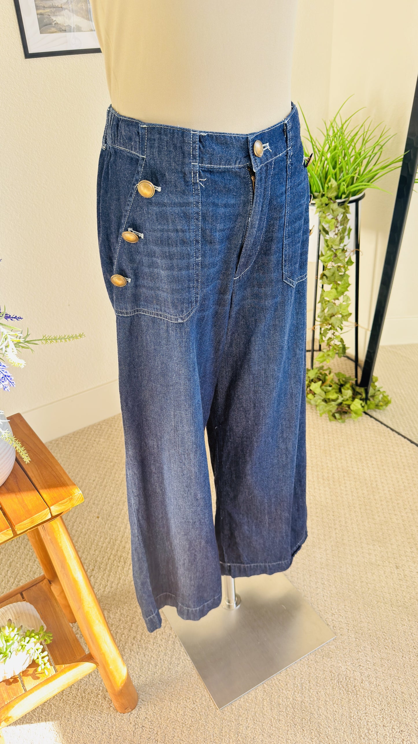Nautica Jeans Wide Leg Sailor Denim Pants Size 6