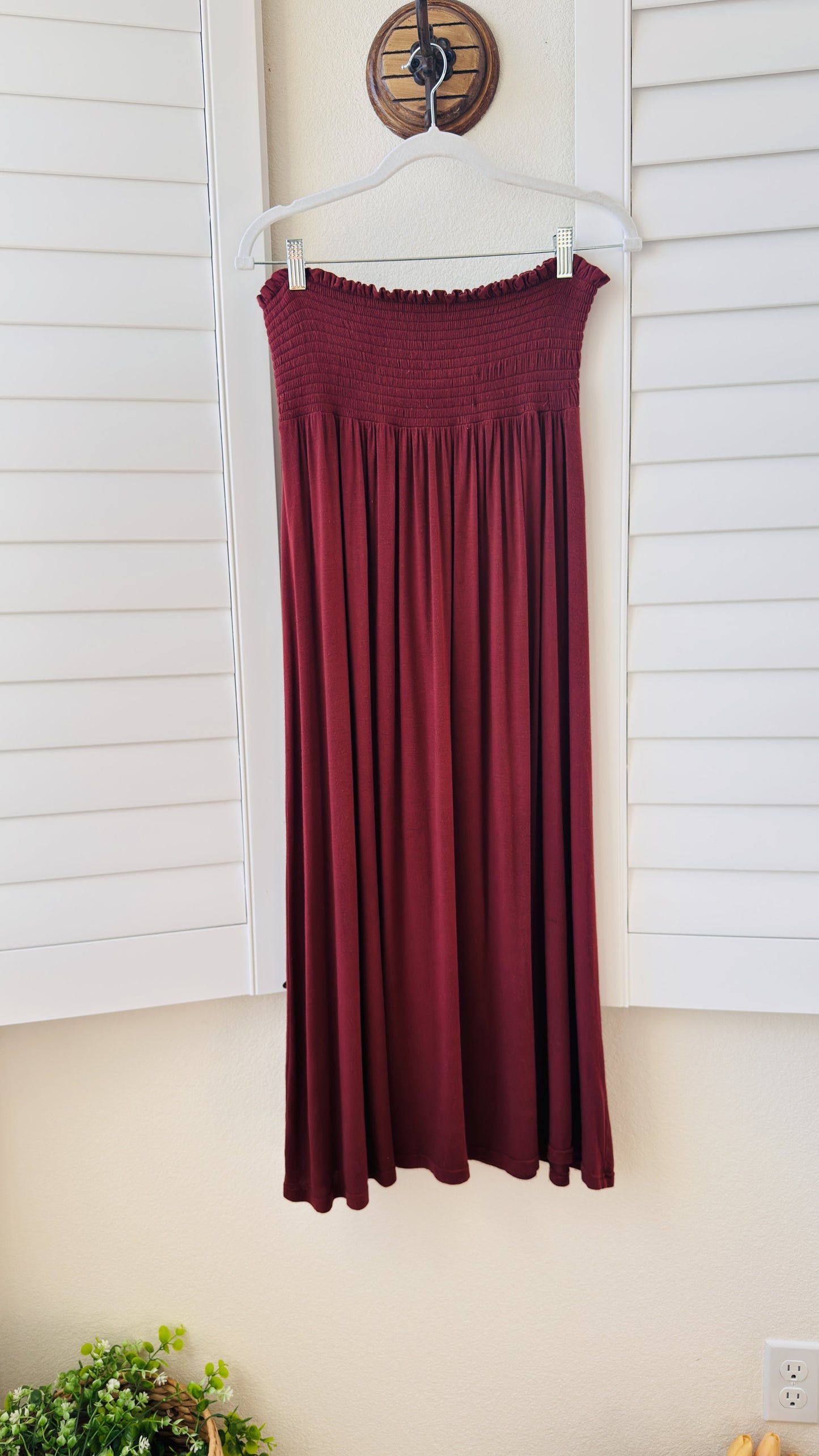 GAP Red Smocked Strapless Maxi Dress Size 8