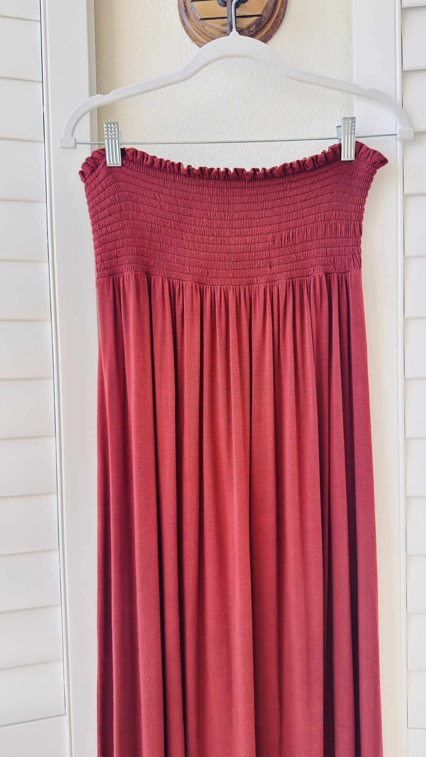 GAP Red Smocked Strapless Maxi Dress Size 8