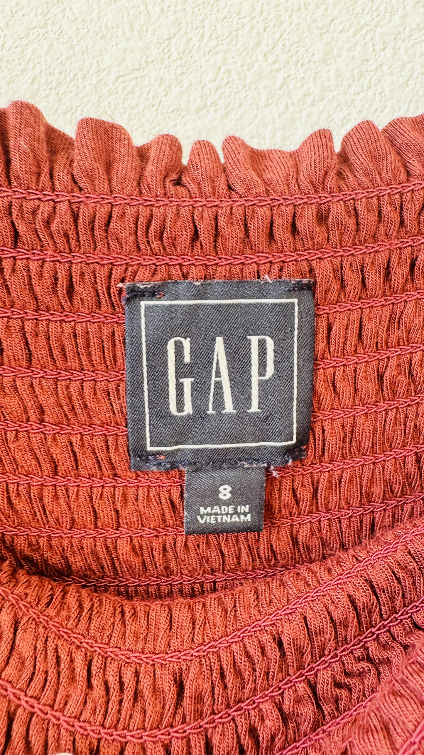 GAP Red Smocked Strapless Maxi Dress Size 8