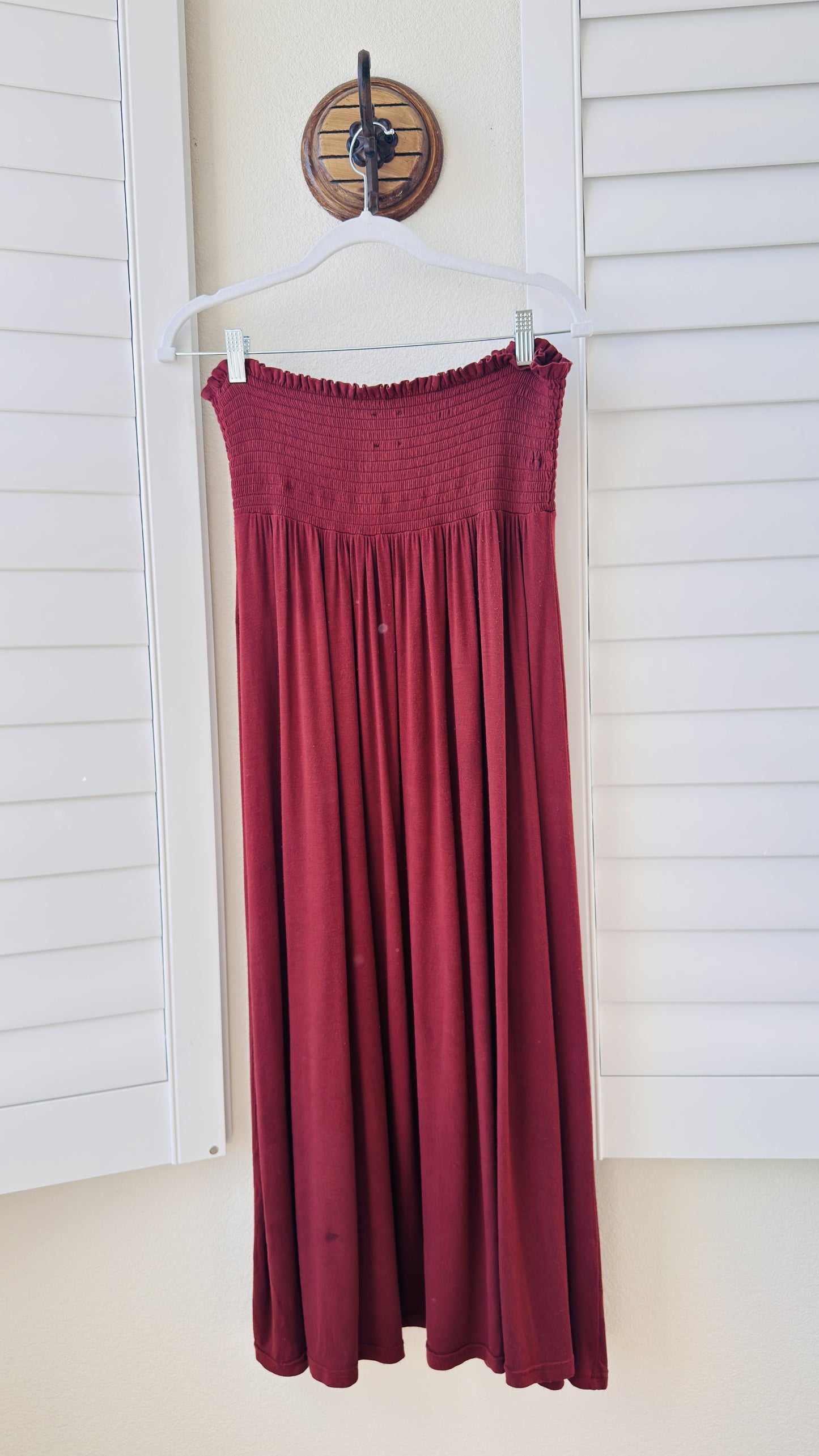 GAP Red Smocked Strapless Maxi Dress Size 8