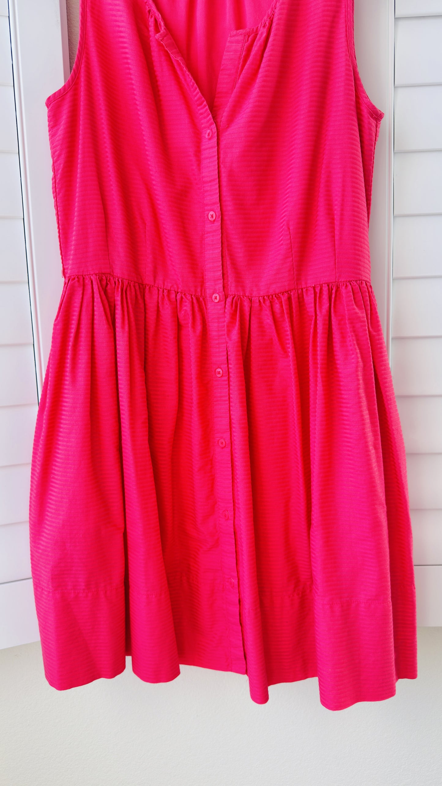 Gap Hot Pink Sleeveless Button-Front Cotton Dress Size 6