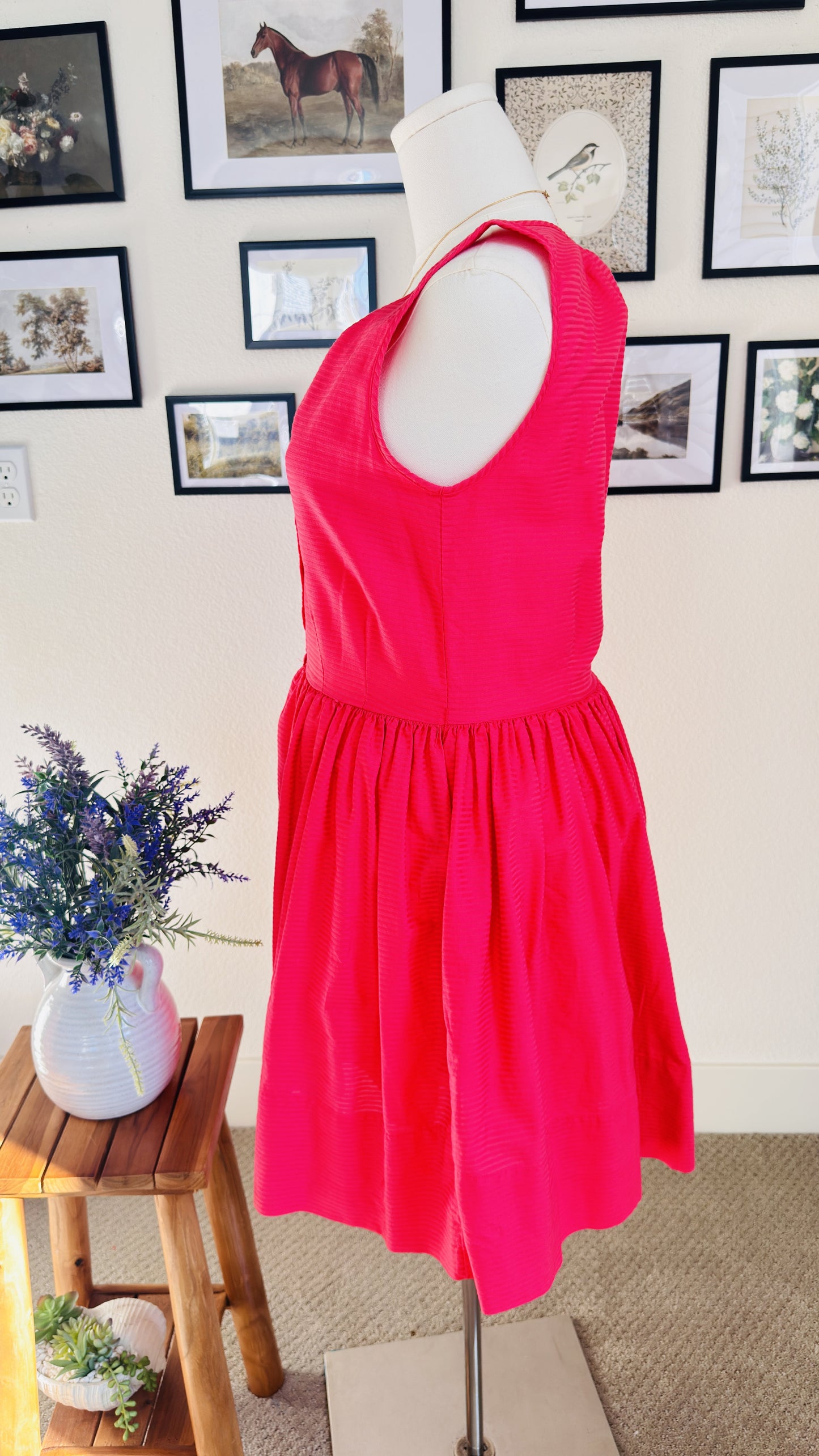 Gap Hot Pink Sleeveless Button-Front Cotton Dress Size 6