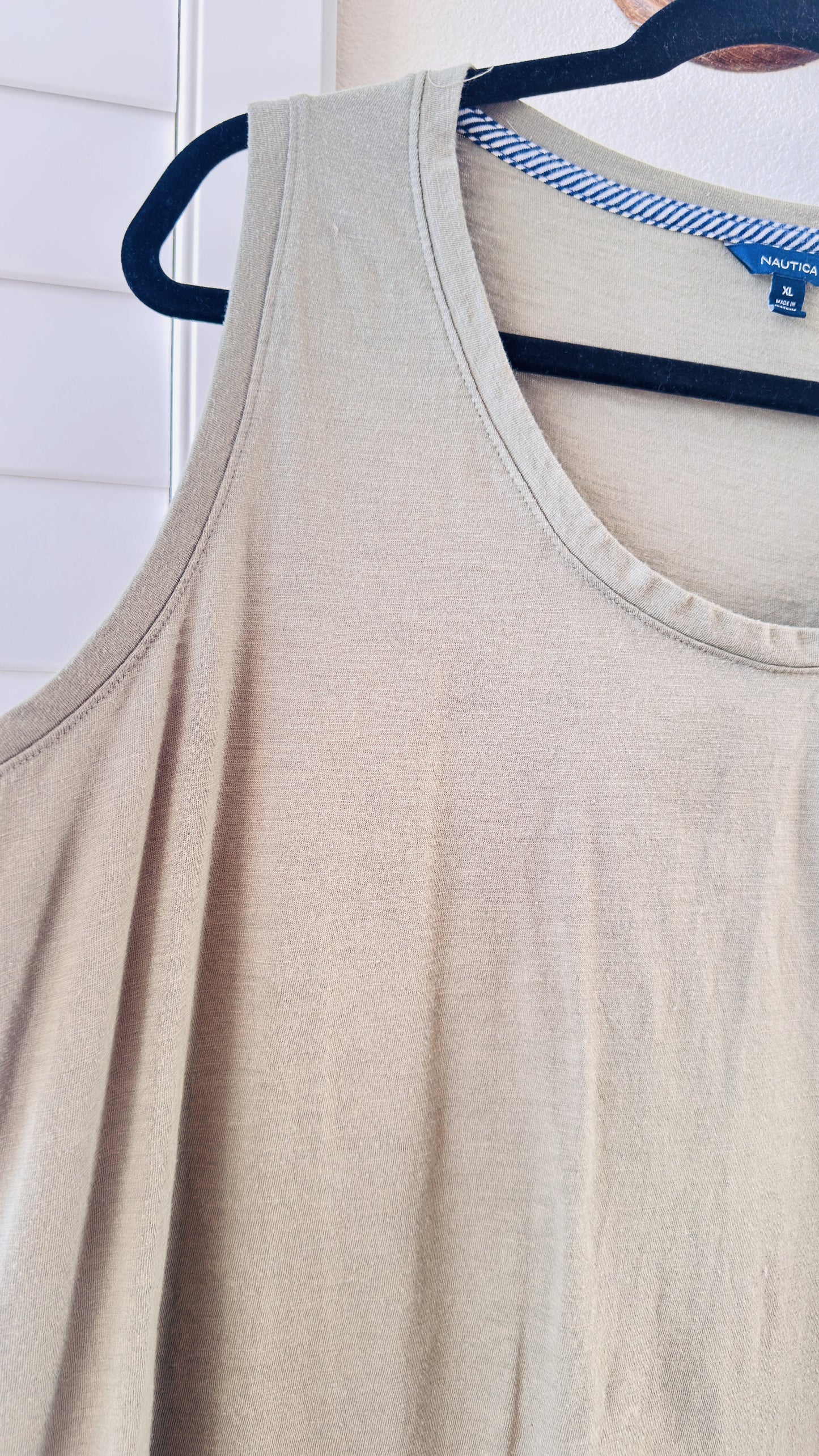 Nautica Olive Green Scoop Neck Tank Top - Size XL