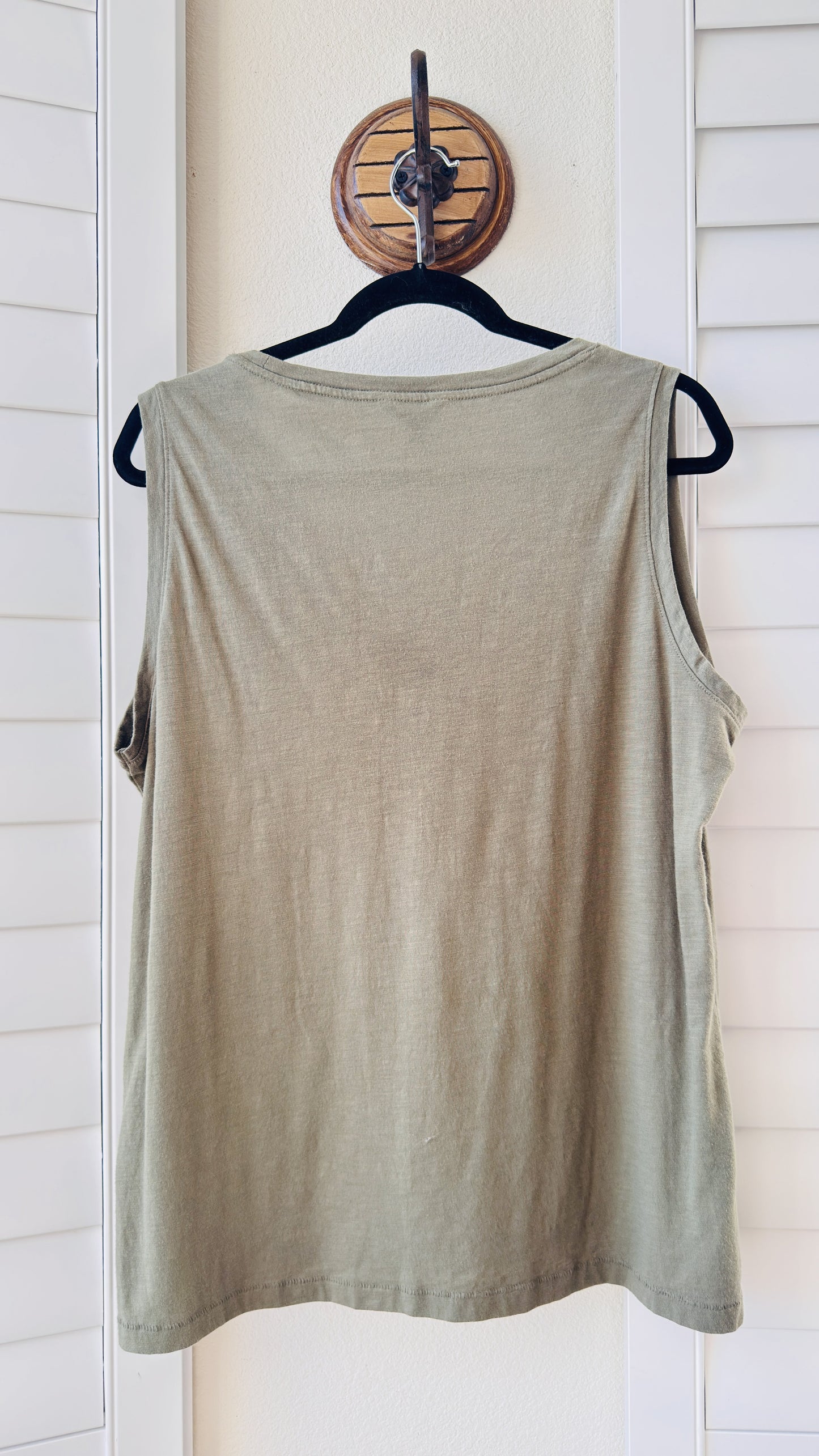 Nautica Olive Green Scoop Neck Tank Top - Size XL